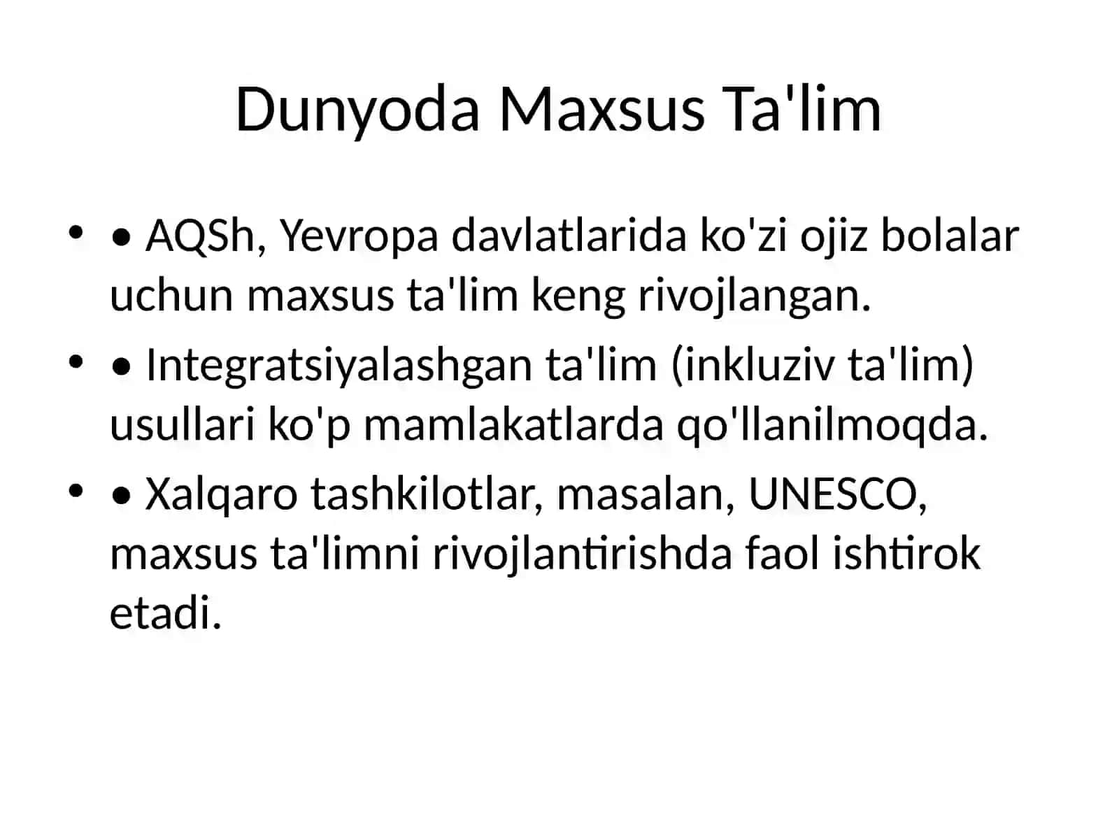 Ko'rishda Nuqsoni Bo'lgan Bolalarning Ta'lim Tizimi 4