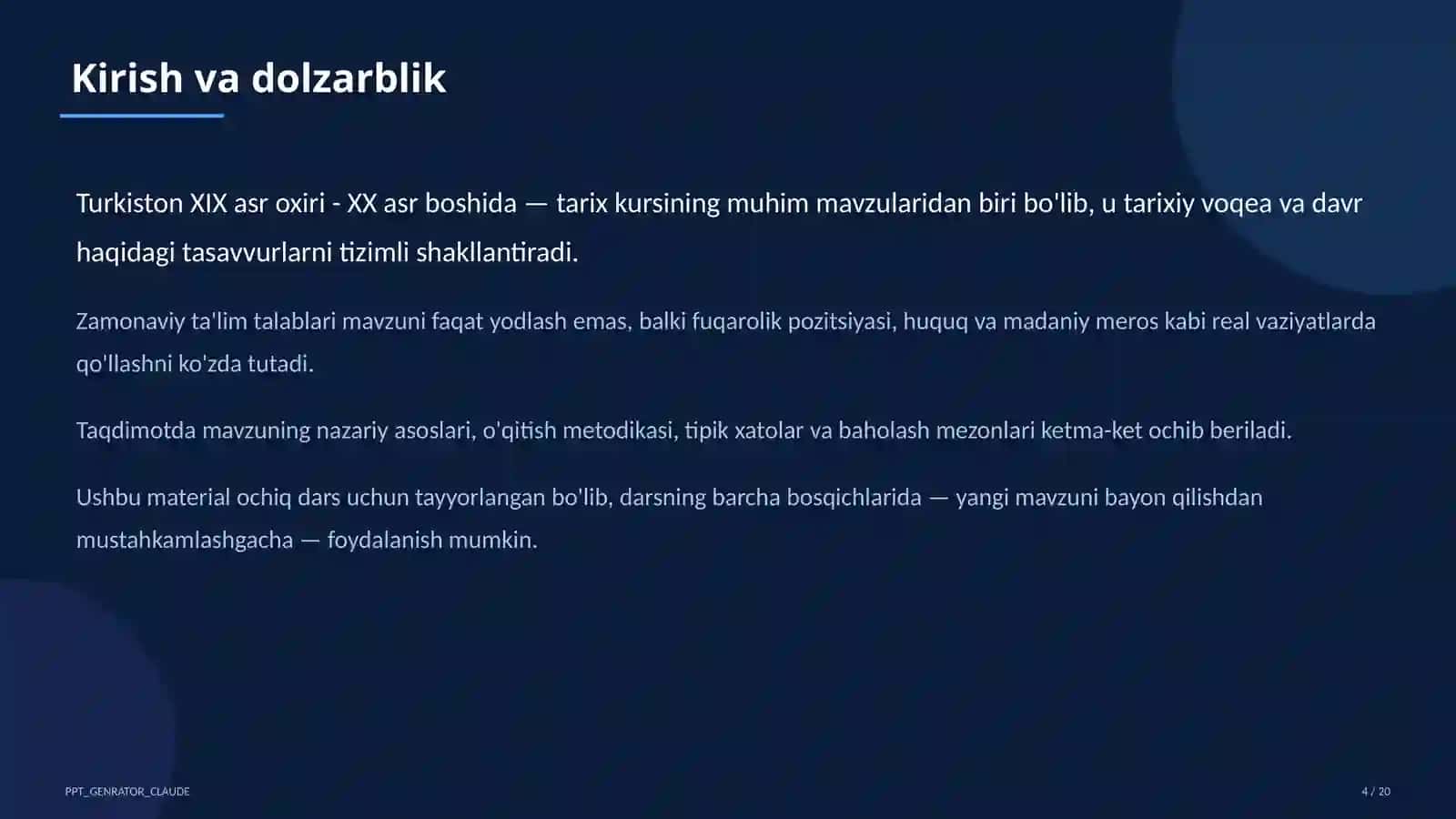 Turkiston XIX asr oxiri - XX asr boshida (9-sinf) 4