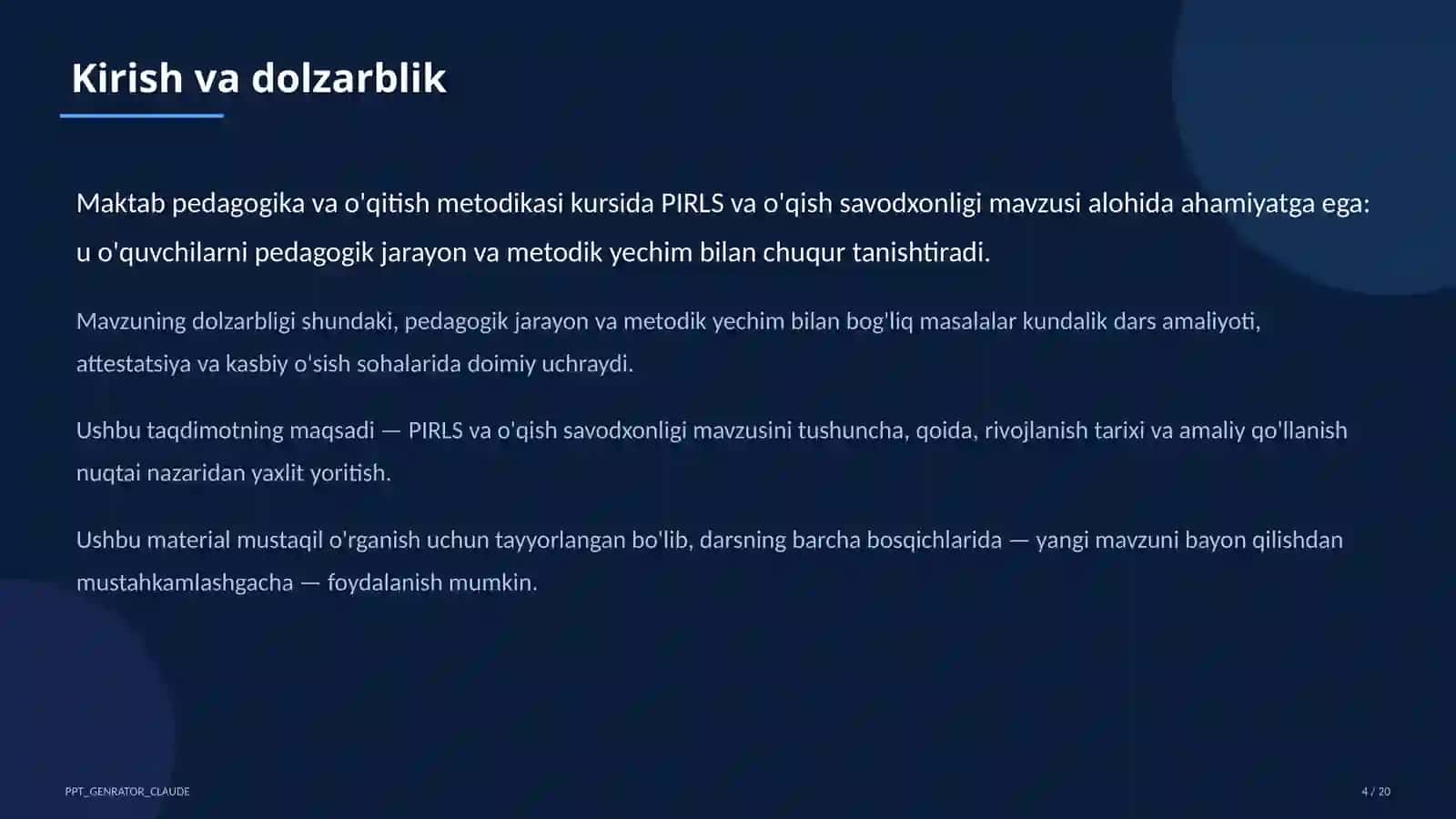 PIRLS va o'qish savodxonligi 4