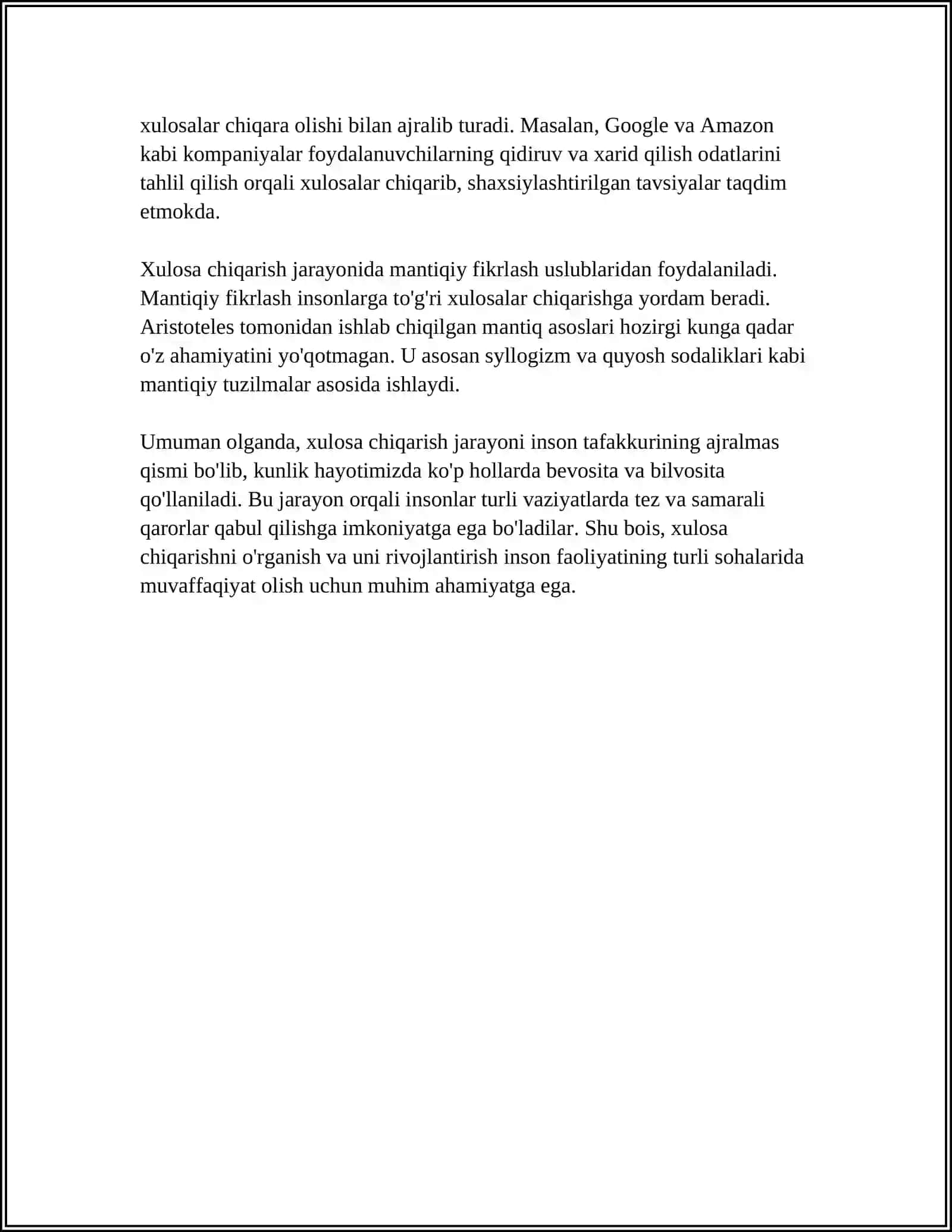 XULOSA CHIQARISHNING UMUMIY MANTIQIY TASNIFI.DALILLASH VA ISHONCH-ETIQODNING SHAKLLANISH JARAYONI 4