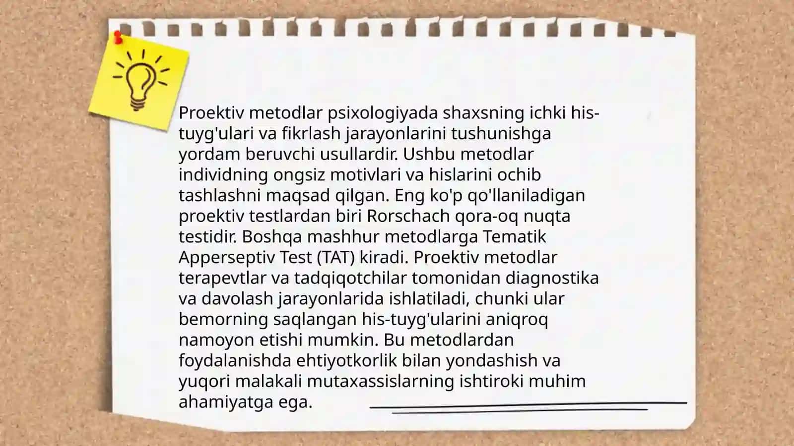 Proektiv metodlarning mohiyati va o‘ziga xosligi 4
