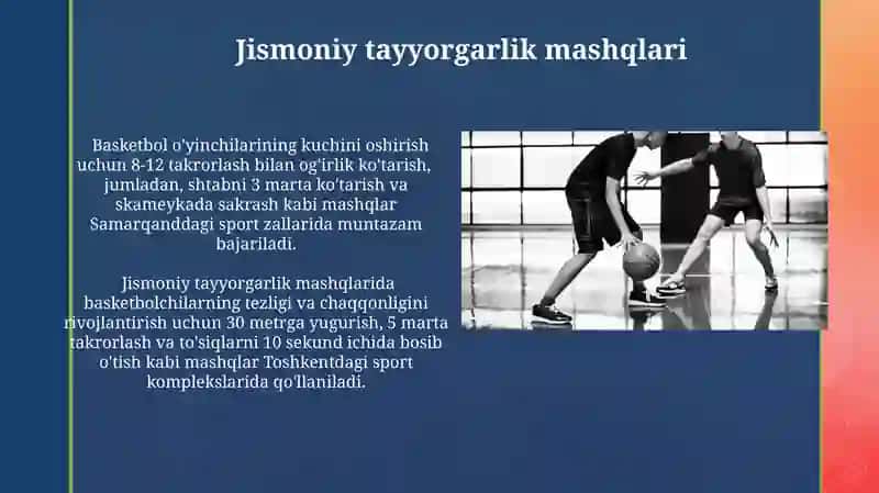 Basketbol o'yinining o'quv metodikasi 4