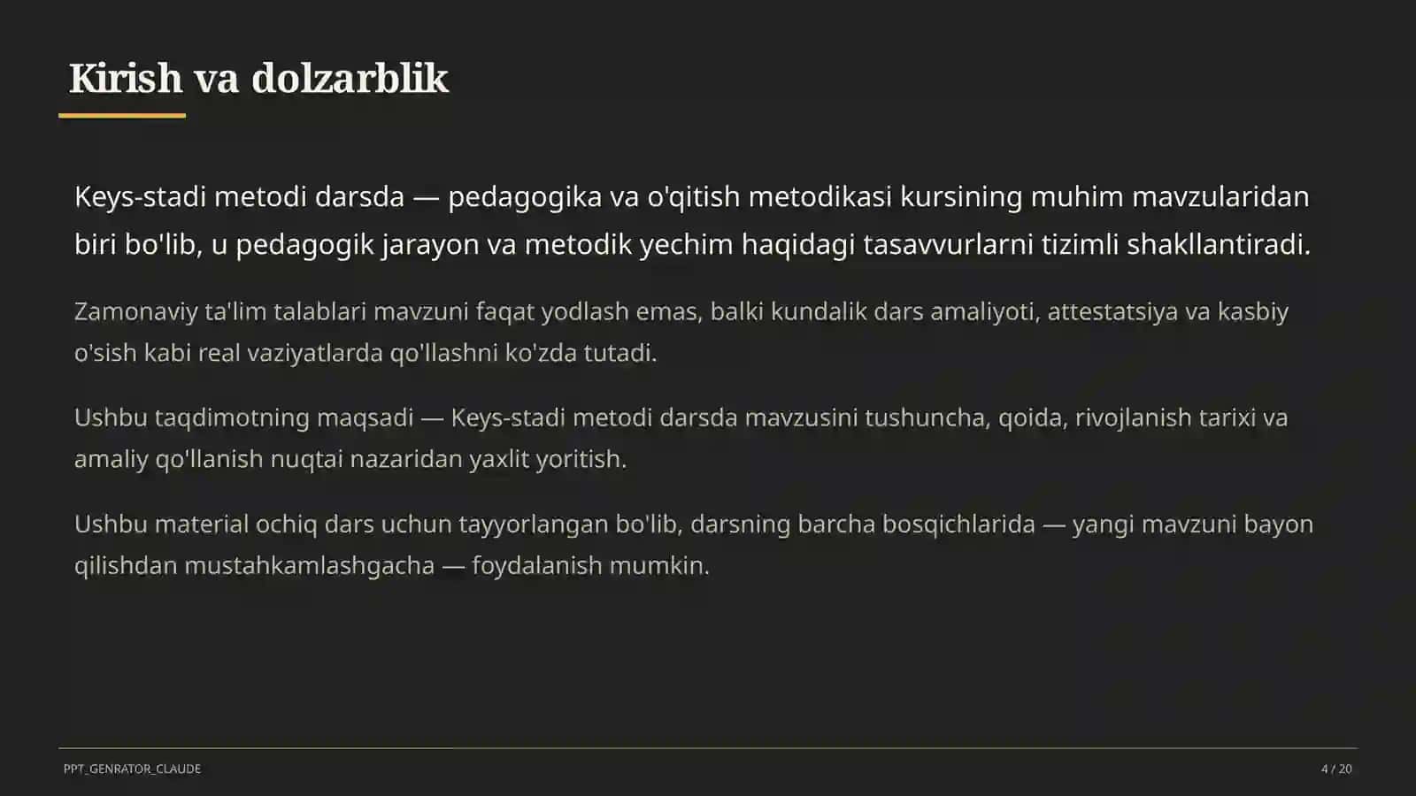 Keys-stadi metodi darsda 4