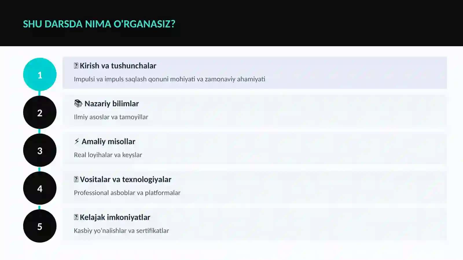 Impulsi va impuls saqlash qonuni 4
