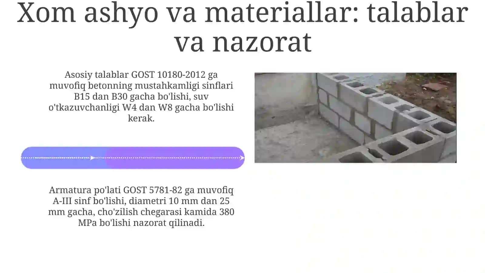 Sanoatkorxonalardatemir-betonbloklariishlabchiqishtexnologikjarayoni 4