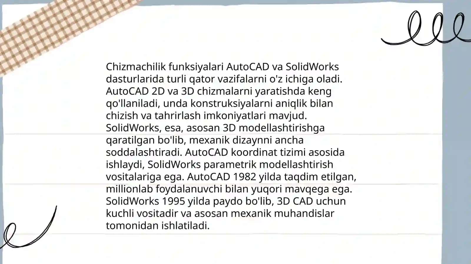 AutoCAD va SolidWorks 4