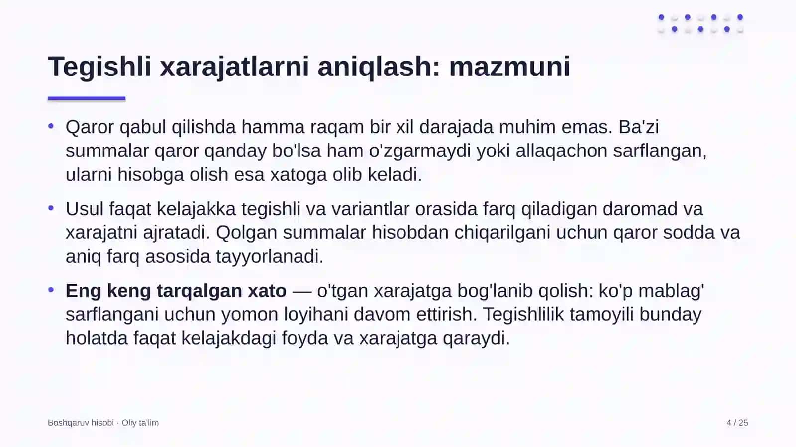 qurilish nazorati inspeksiyalarida qaror qabul qilish uchun tegishli xarajatlarni aniqlash 3283 4