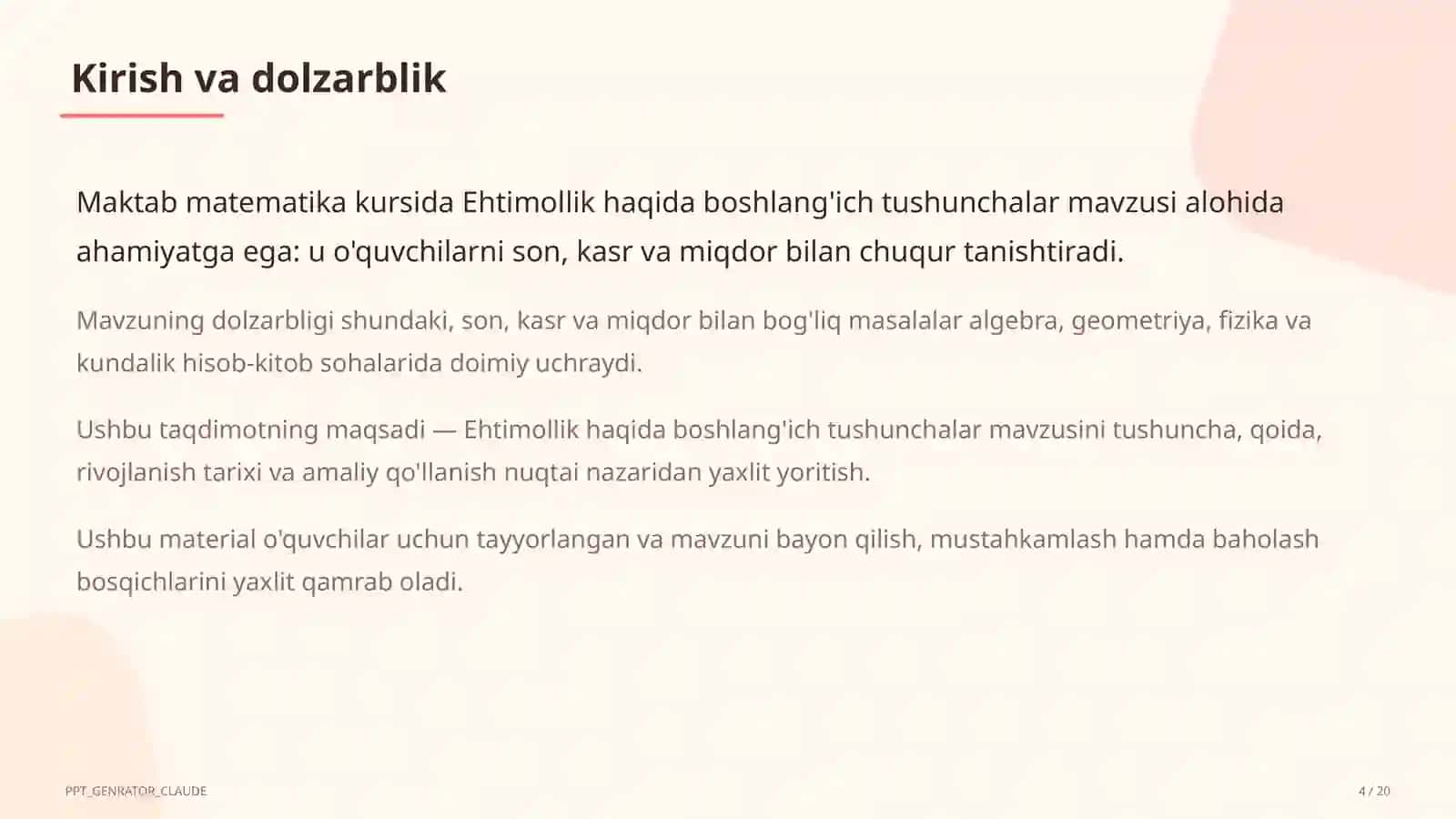 Ehtimollik haqida boshlang'ich tushunchalar (6-sinf) 4