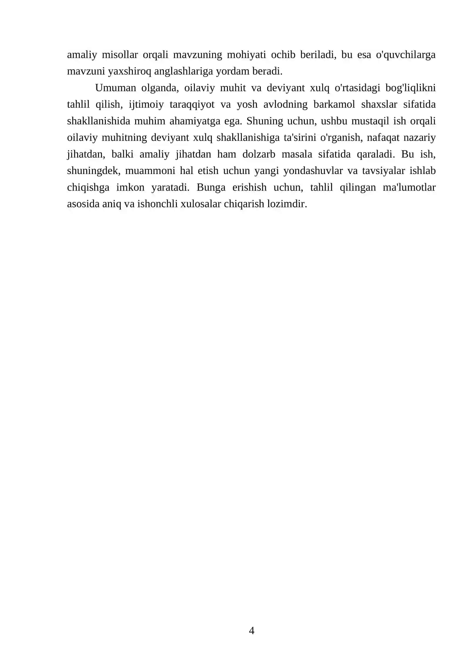 Oilaviy muhitning deviyant xulq shakllanishiga ta'sirini tahlil qilish 4