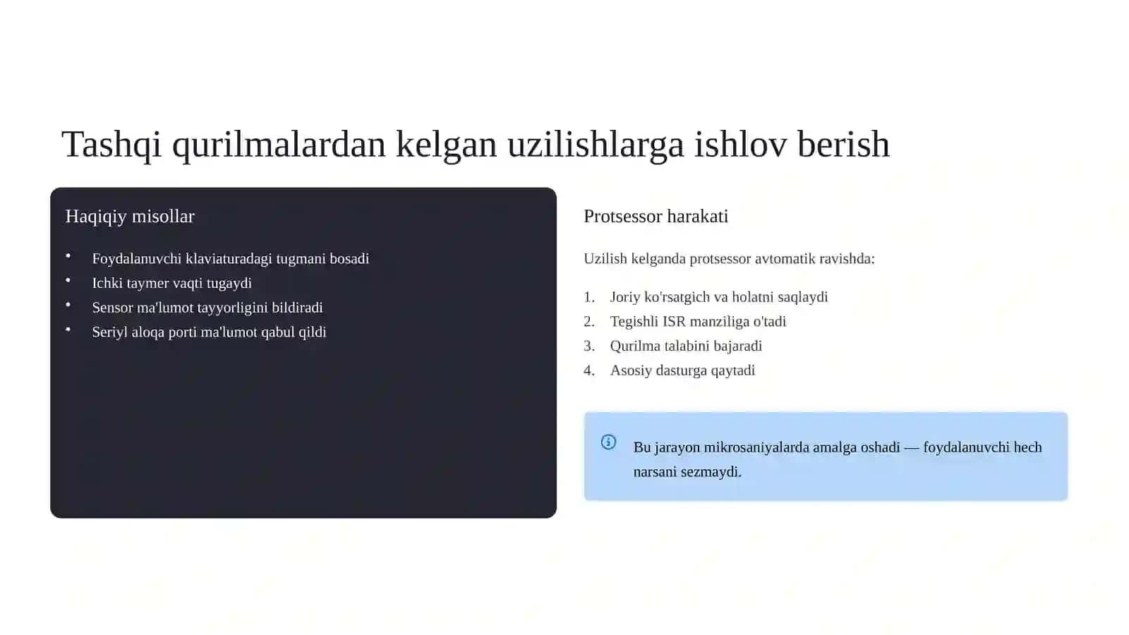 O'rnatilgan tizimlarda uzilishlar va taymerlar 4