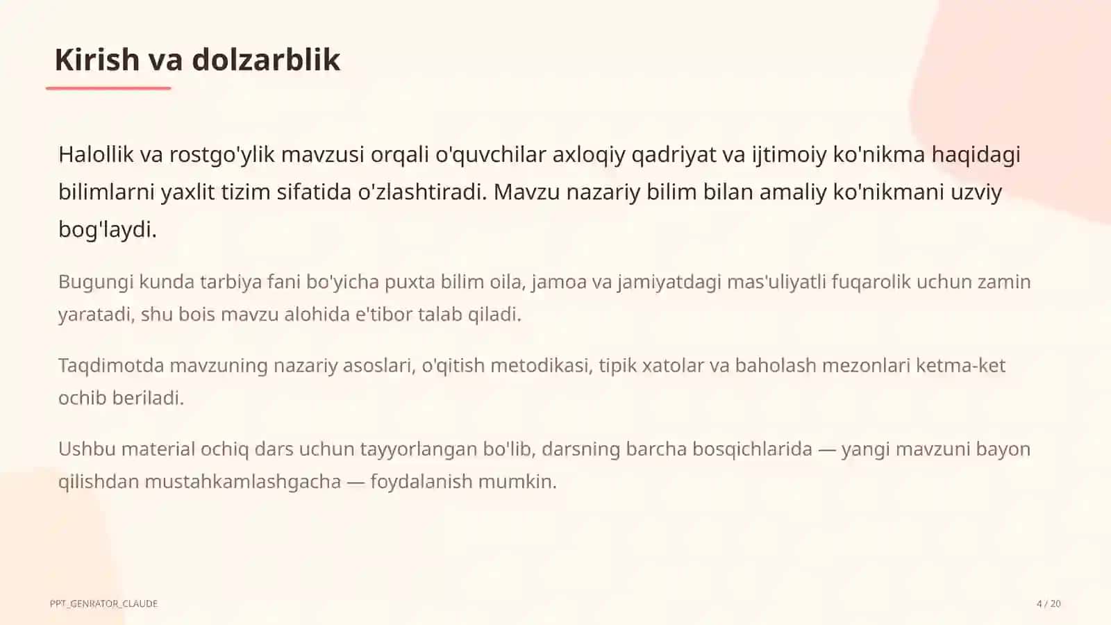 Halollik va rostgo'ylik (2-sinf) 4