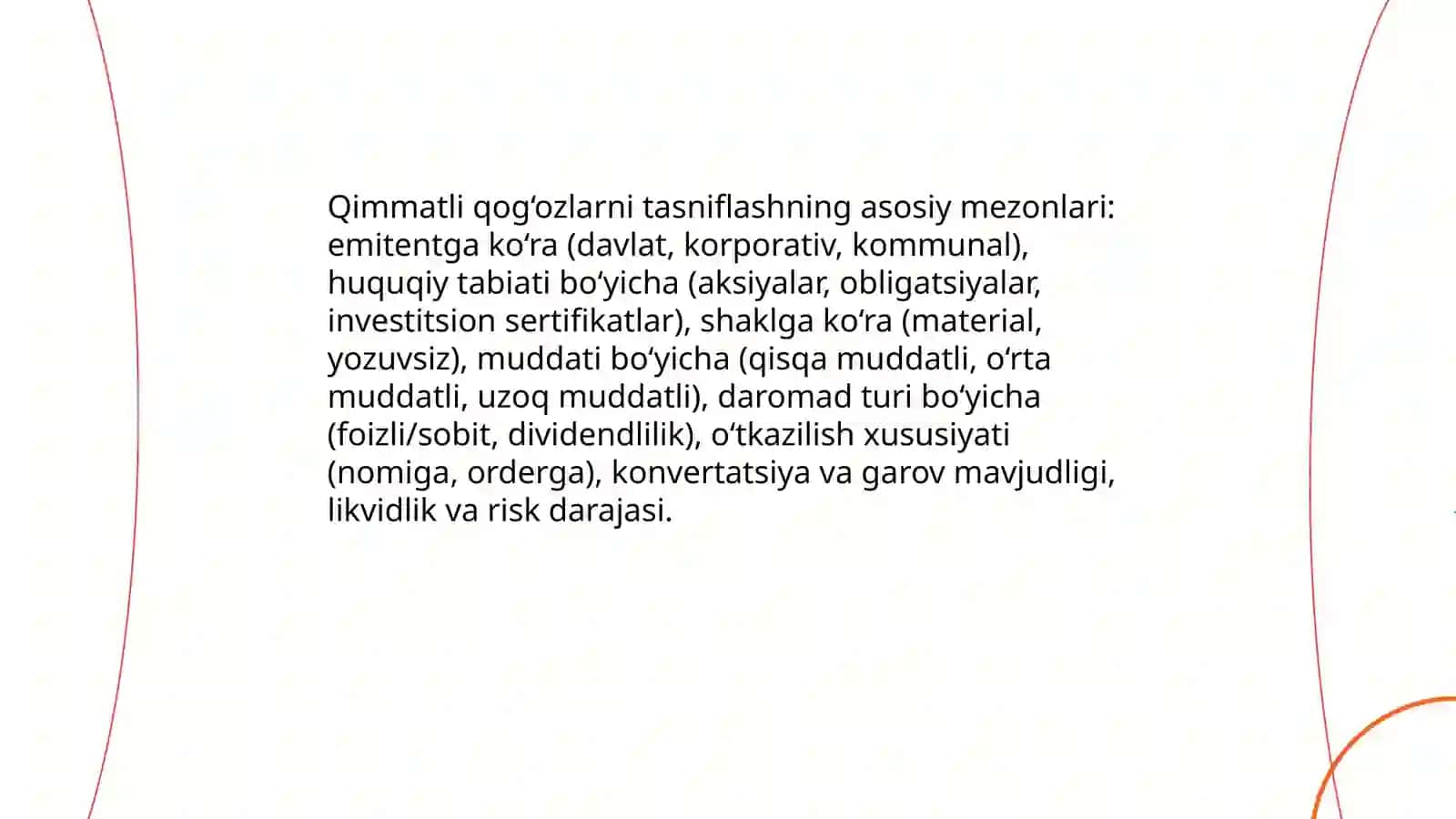 Qimmatli qog‘ozlar tushunchasi va uning turlari 4