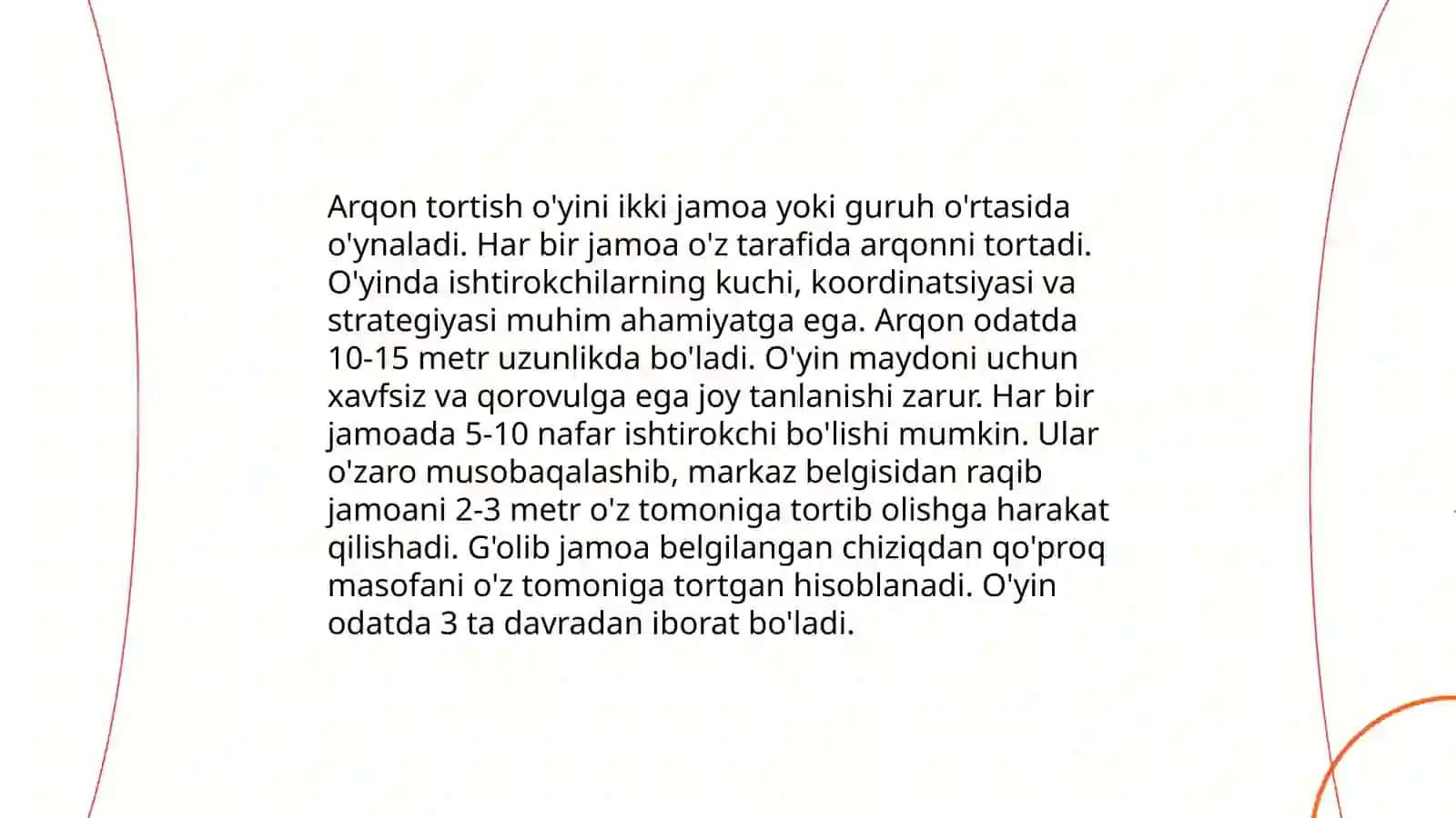 Arqon tortish milliy óyini 4