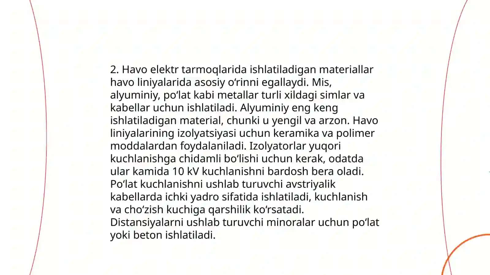 Havo elektr tarmoqlarida zamonaviy tayanchlar, ularni o'rnatmalar, montaj ishlarini bajarishda texnika xavfsizligi 4