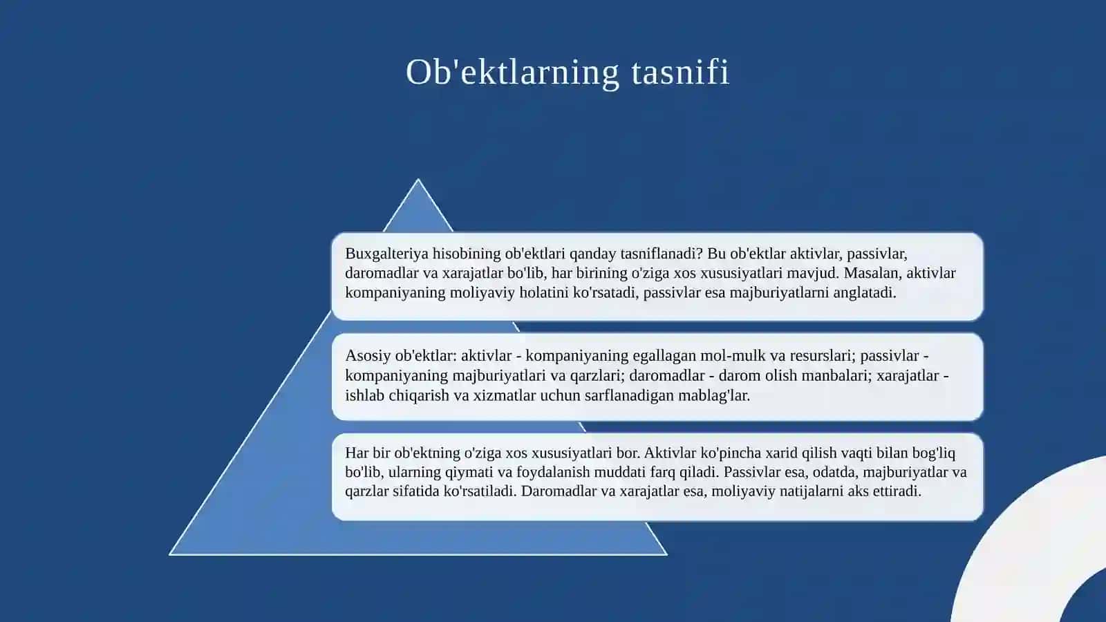 Buxgalteriya hisobi ob'ektlarining mazmuni va ularning tasnifi 4