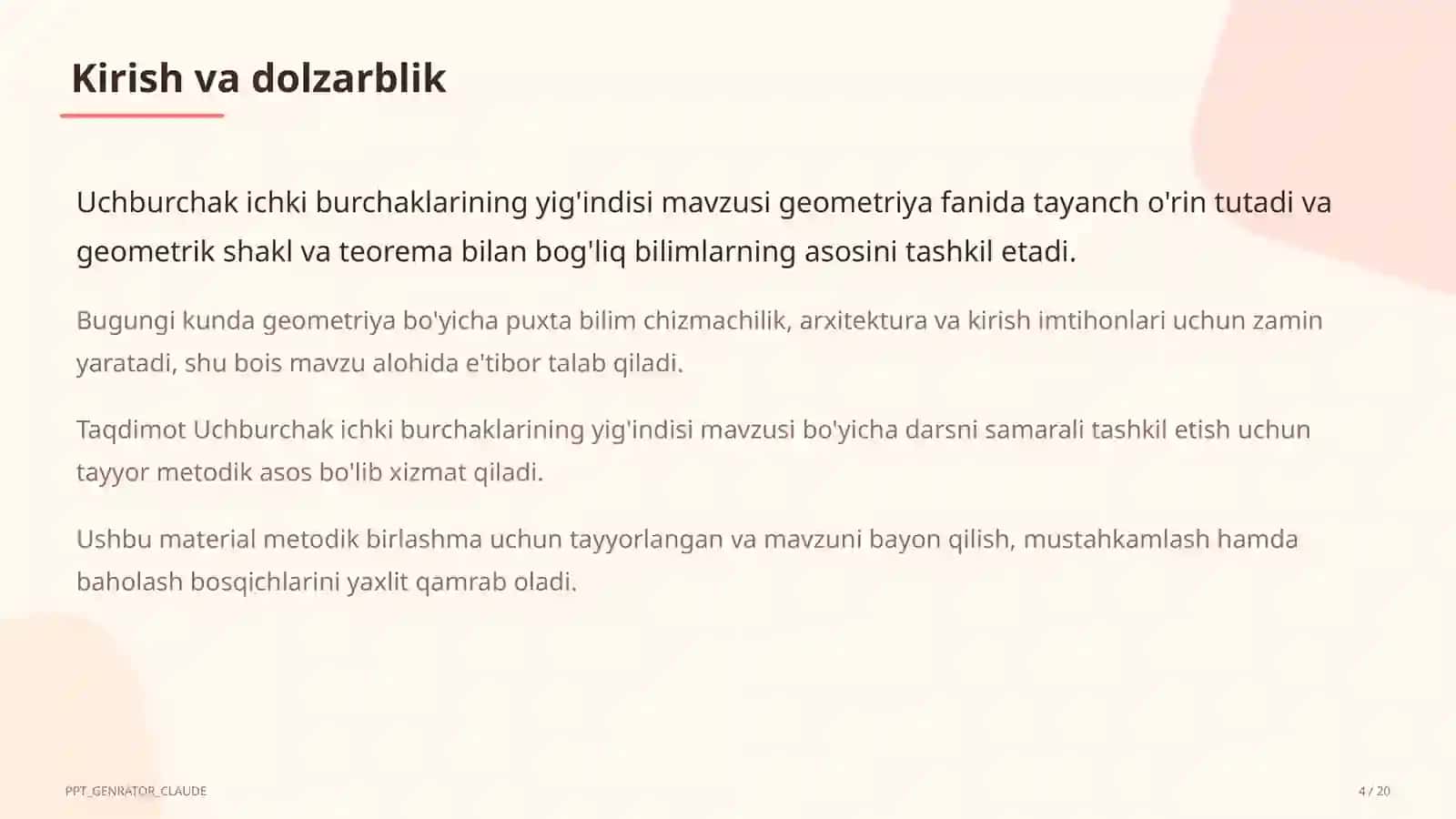 Uchburchak ichki burchaklarining yig'indisi (7-sinf) 4