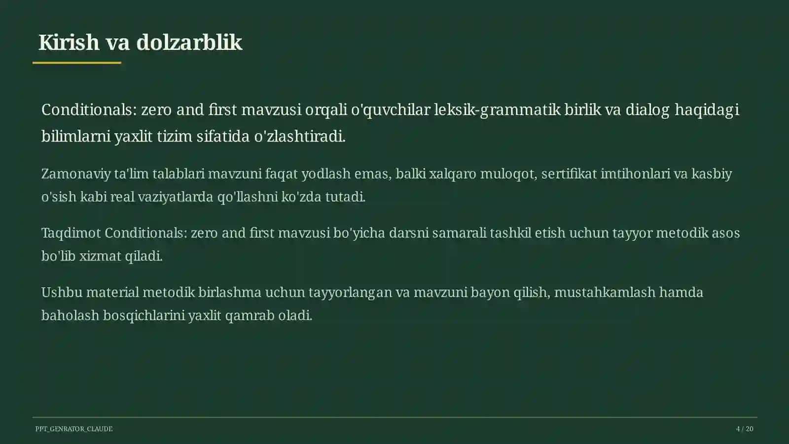 Conditionals: zero and first (8-sinf) 4