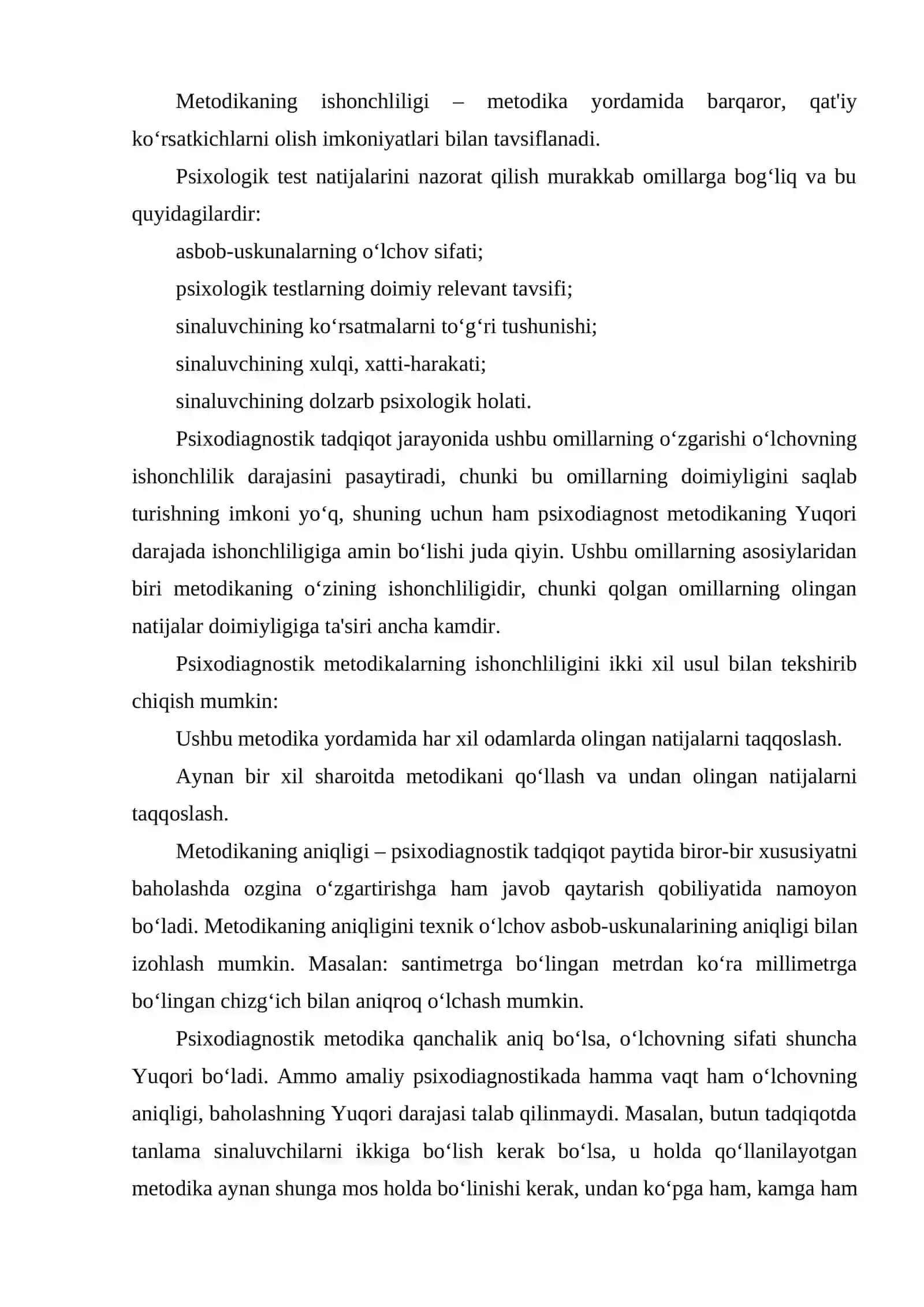 Test tizimlarini tashkiliy va texnologik ta’minlash Testning validligi. 4
