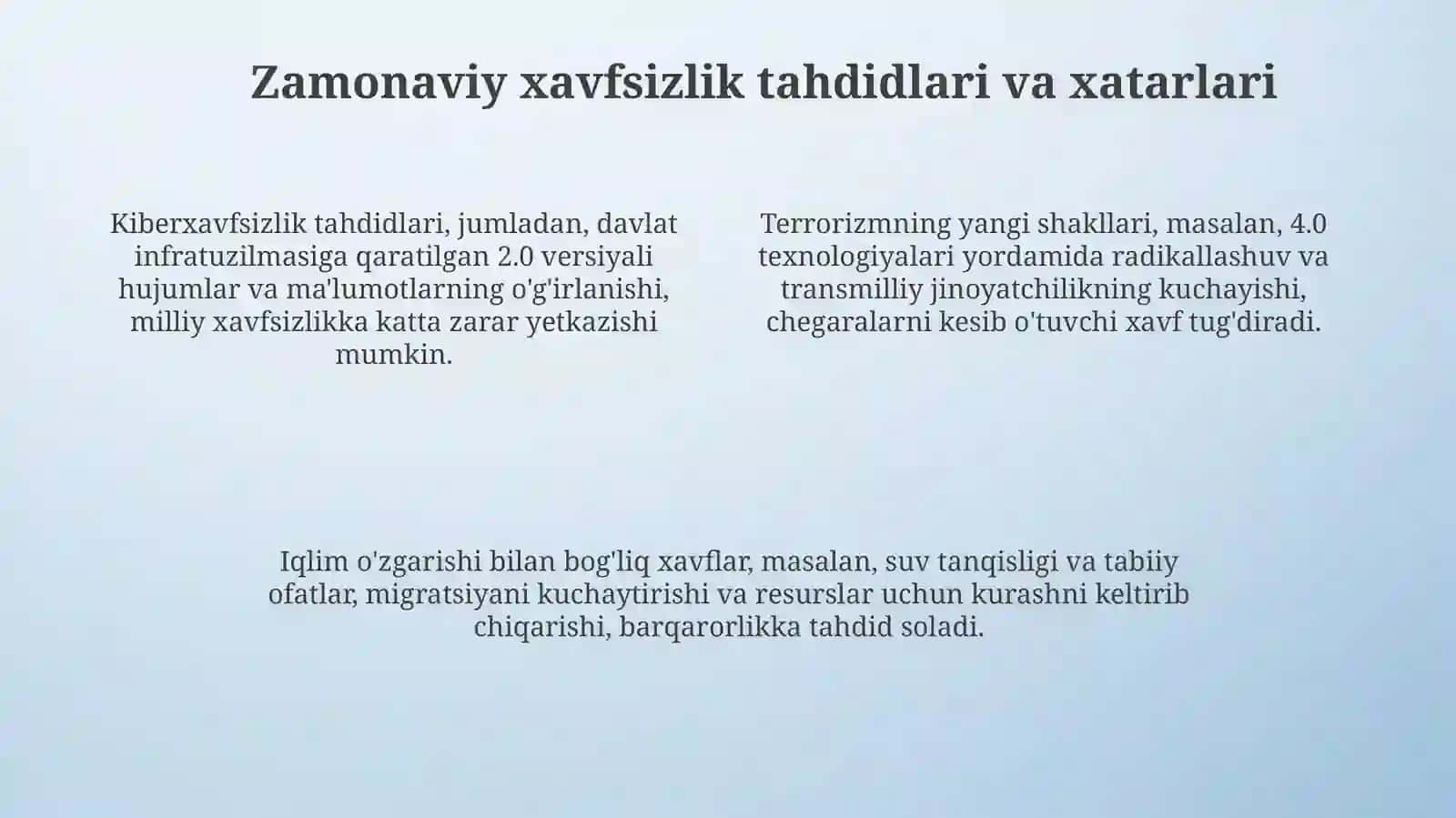 Mamlakatimiz milliy xavfsizlik tizimining shakllanishi va mustahkamlanishi 4
