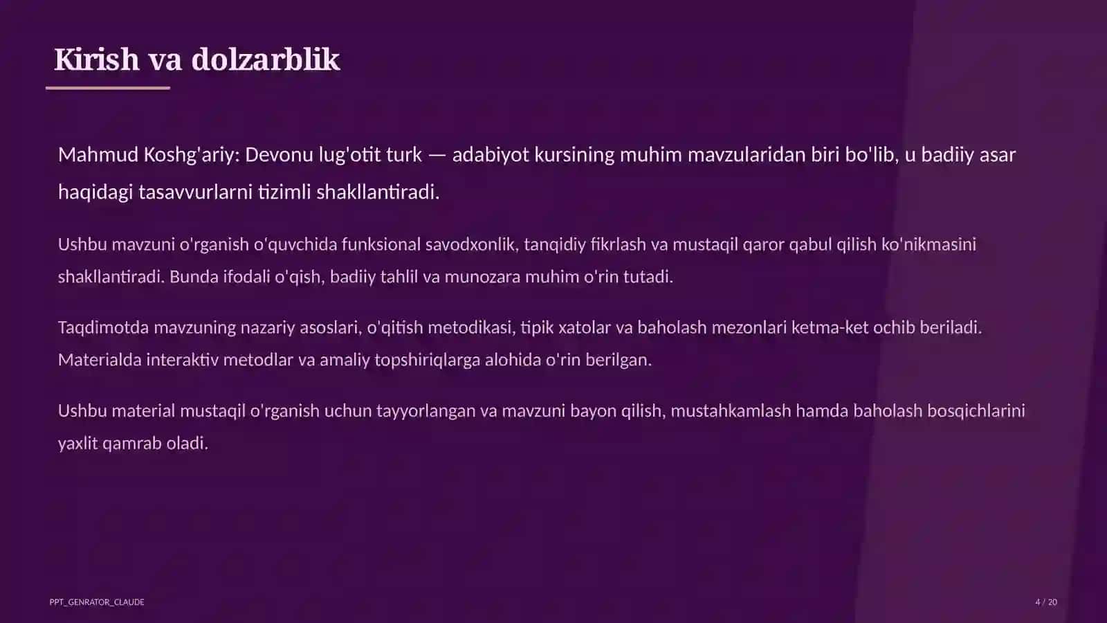 Mahmud Koshg'ariy: Devonu lug'otit turk (7-sinf) 4