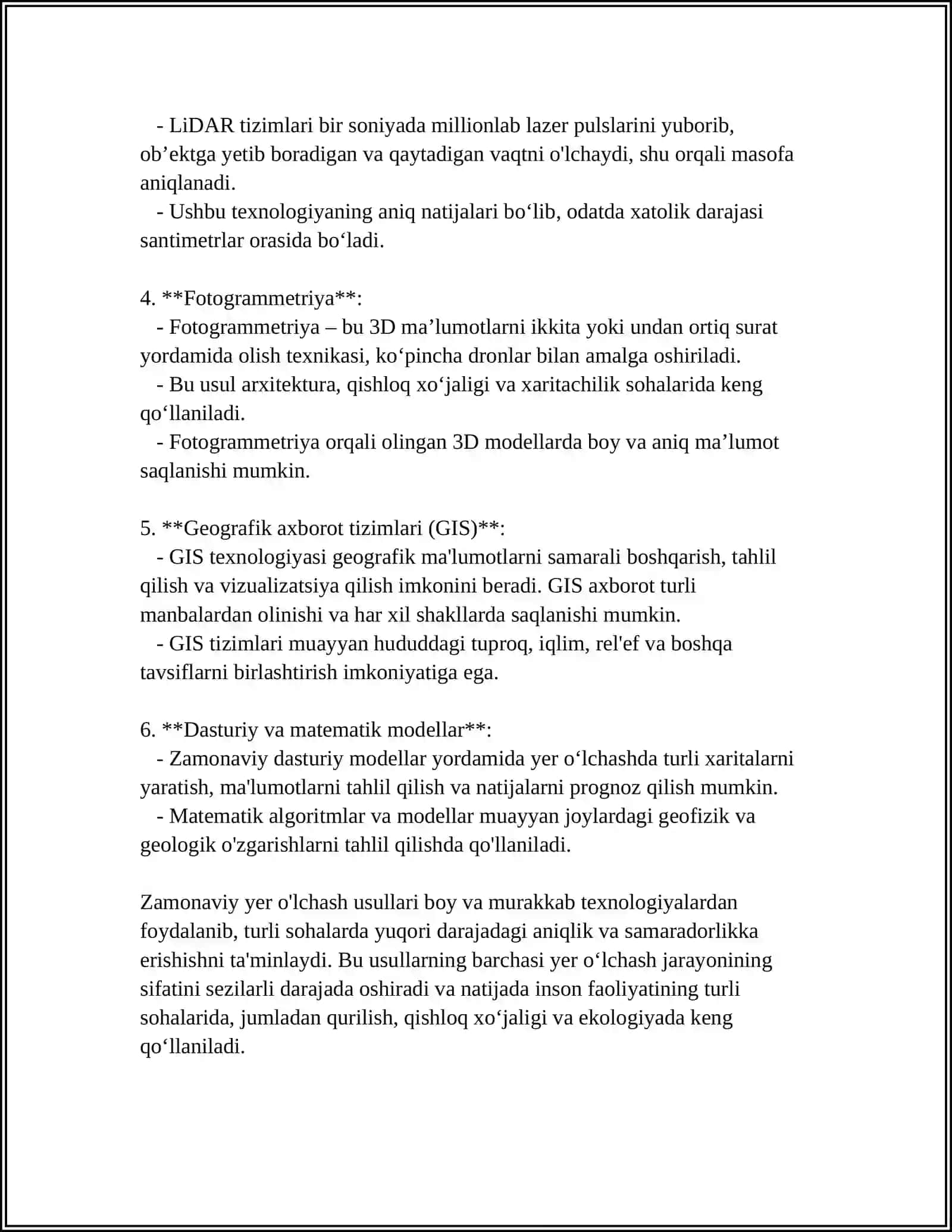 GEODEZIYA VA TAPAGRAFIYA ASOSLARI FANI YUQORI DARAJADA RIVOJLANISH OMILLARI 4