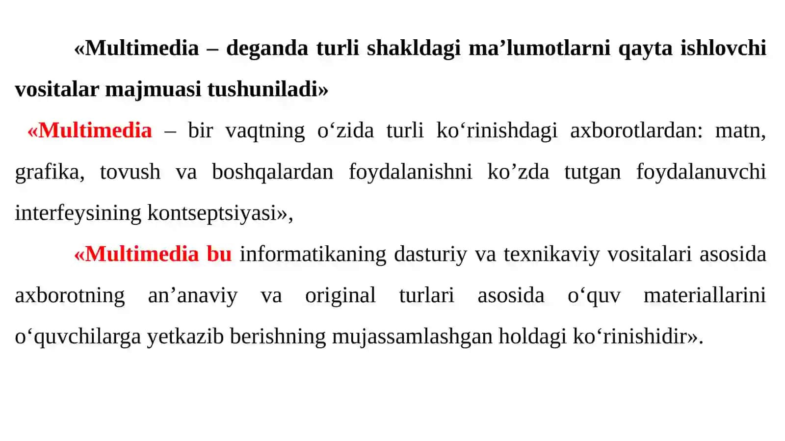 MAKTABGACHA TA’LIMDA MULTIMEDIADAN FOYDALANISH.MAKTABGACHA YOSHDAGI BOLALAR UCHUN SYUJETLI-RO’LI O’YINLARNI LOYIHALASHTIRISH.MAKTABGACHA TA’LIM TASHKILOTLARIDA TA’LIM DASTURLARINI ISHLAB CHIQISH 4