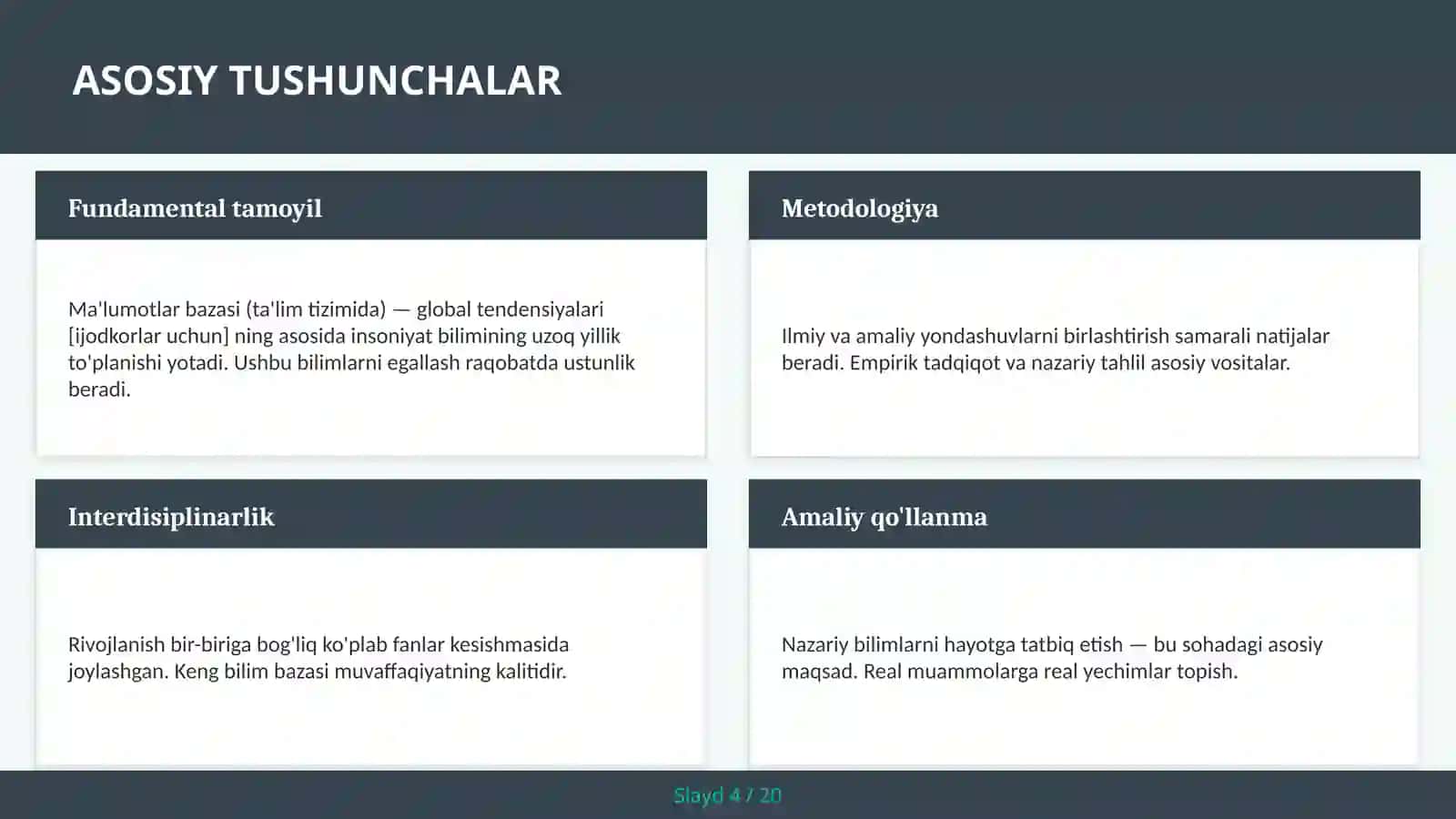 MA'LUMOTLAR BAZASI (TA'LIM TIZIMIDA) — GLOBAL TENDENSIYALARI [IJODKORLAR UCHUN] 4