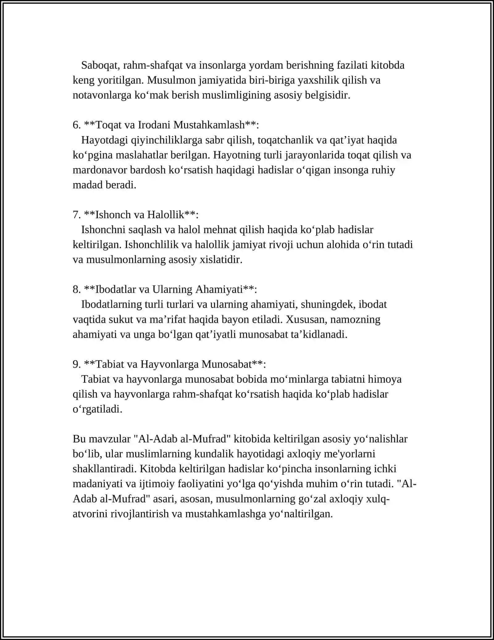 IMOM BUXORIYNING AL_ADAB AL _MUFRAD ASARINI KONSPEKLASHTIRISH VA ESSE TAYORLASH 4