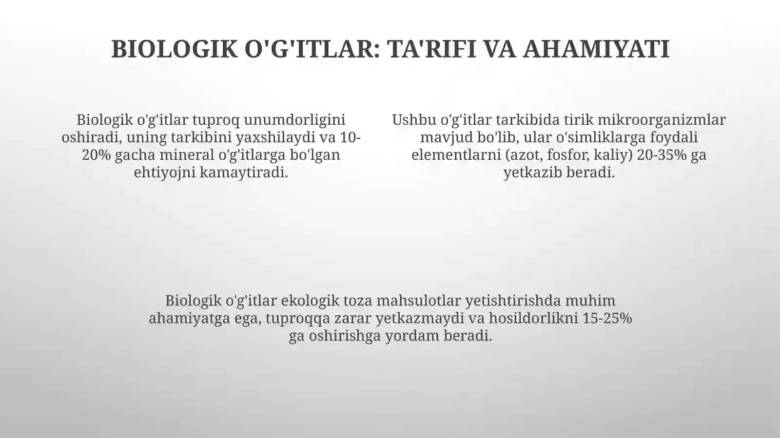 Qayta tiklanuvchi manbalardan biologik õğitlar tayyorlash texnologiyasi 4