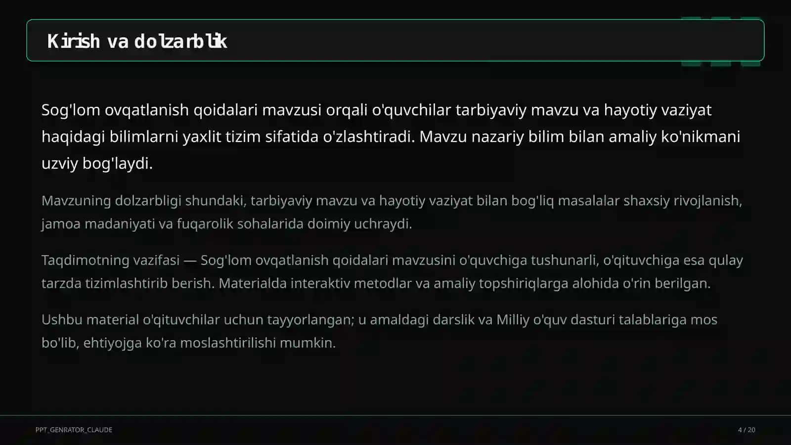 Sog'lom ovqatlanish qoidalari 4