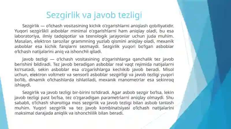 O‘lchashvositalarining metrologik ko‘rsatkichlari 4