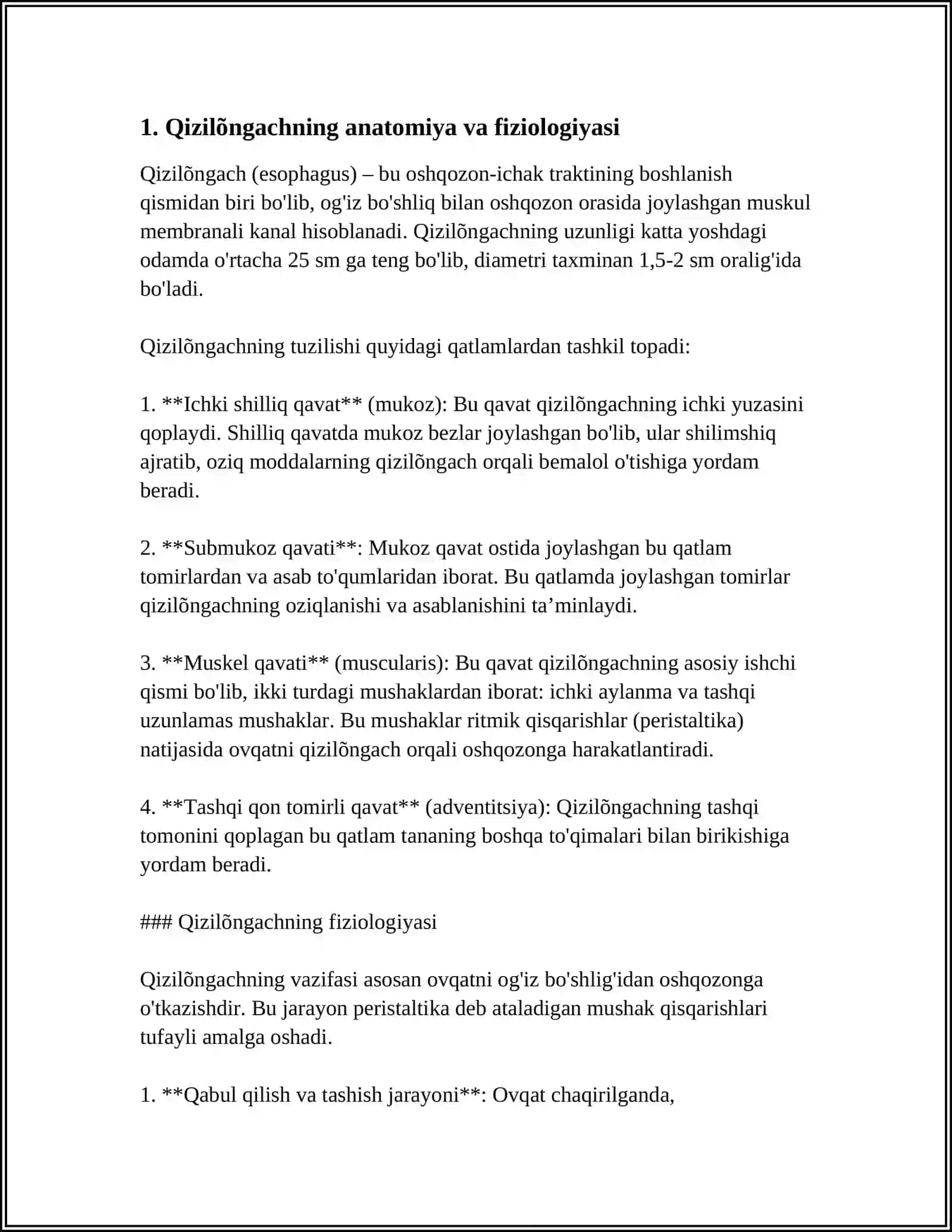 QIZILÕNGACH OSHQOZON JIGAR VA OSHQOZONOSTI BEZINING TUZILISHI 4