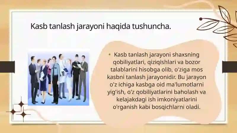 Kasb tanlashga yo'naltirish va kasb tanlash 4