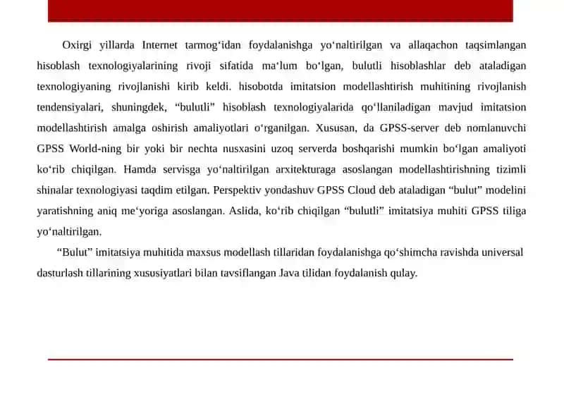 Imitatsion modellashtirish uchun JAVA tili 4