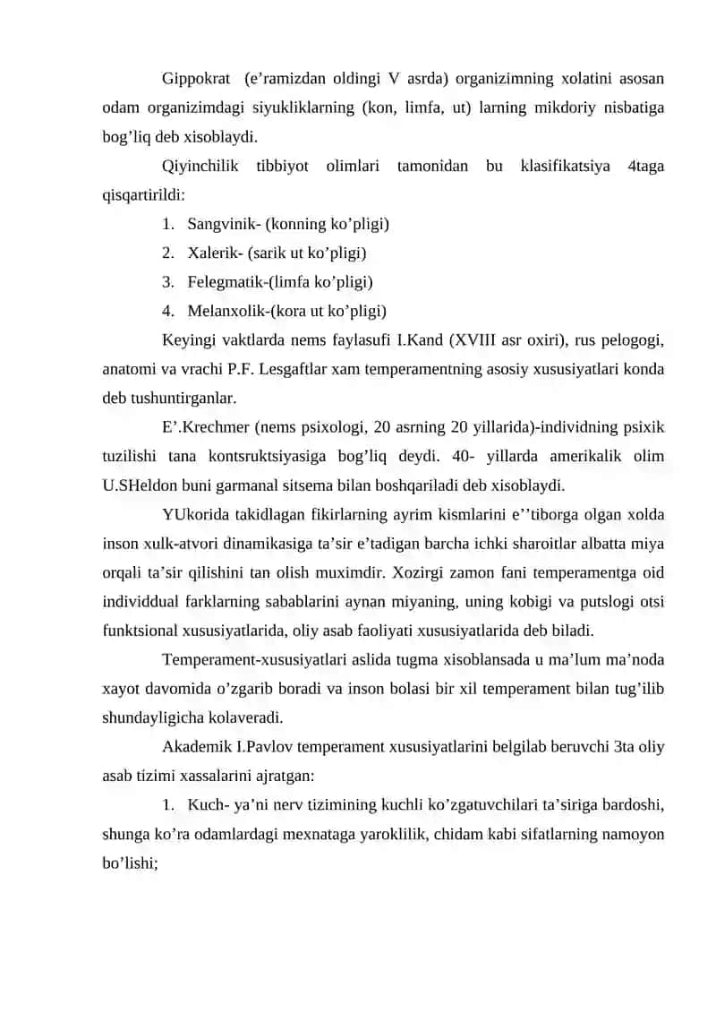 Individual psixologik xususiyatlari klassifikatsiyasi 4