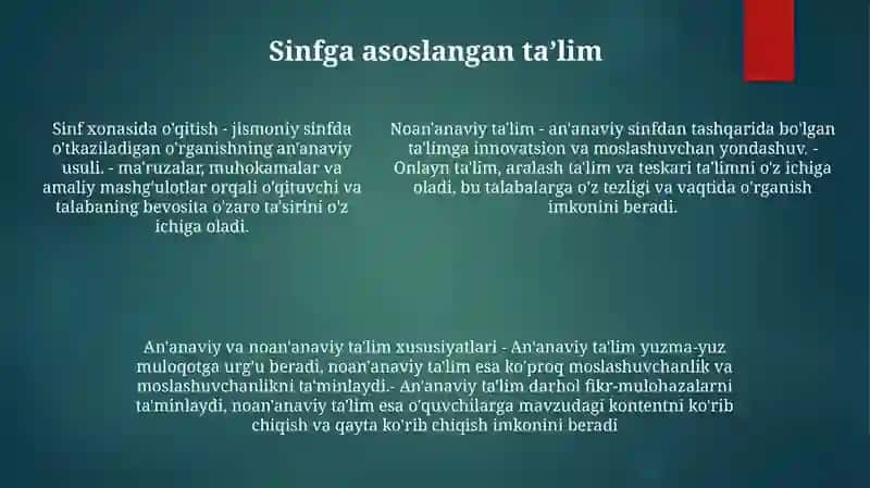 An'anaviy va innovatsion ta'lim 4