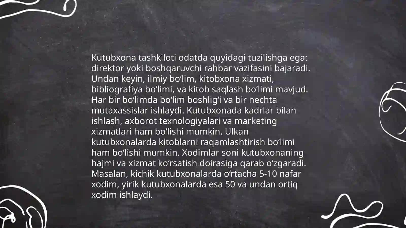 Kutubxonashunoslik ishini tashkil etish pirinsiplari va uning funksiyalari 4