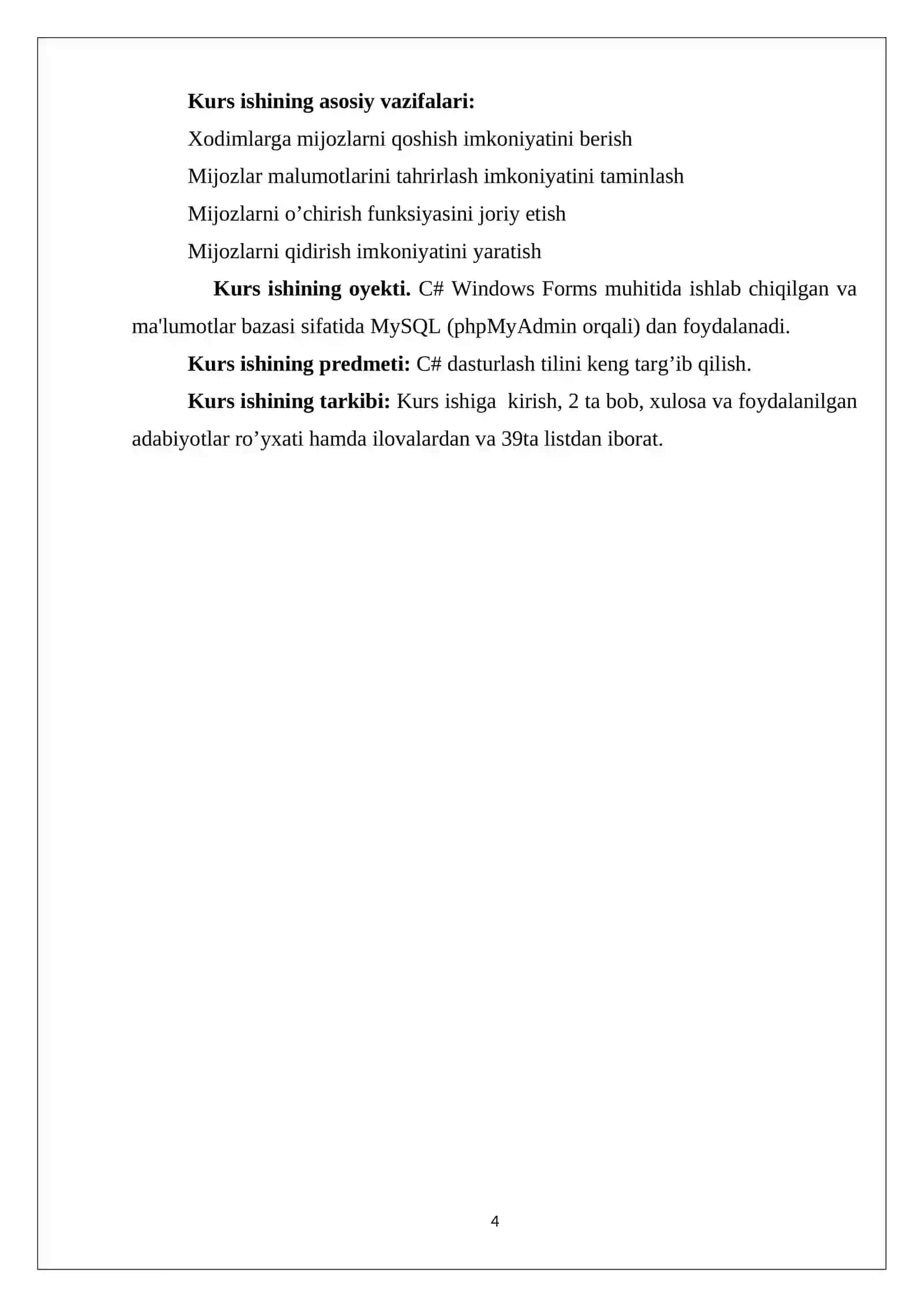 Ko‘ngilochar markaz uchun mijozlar ro‘yhati 4