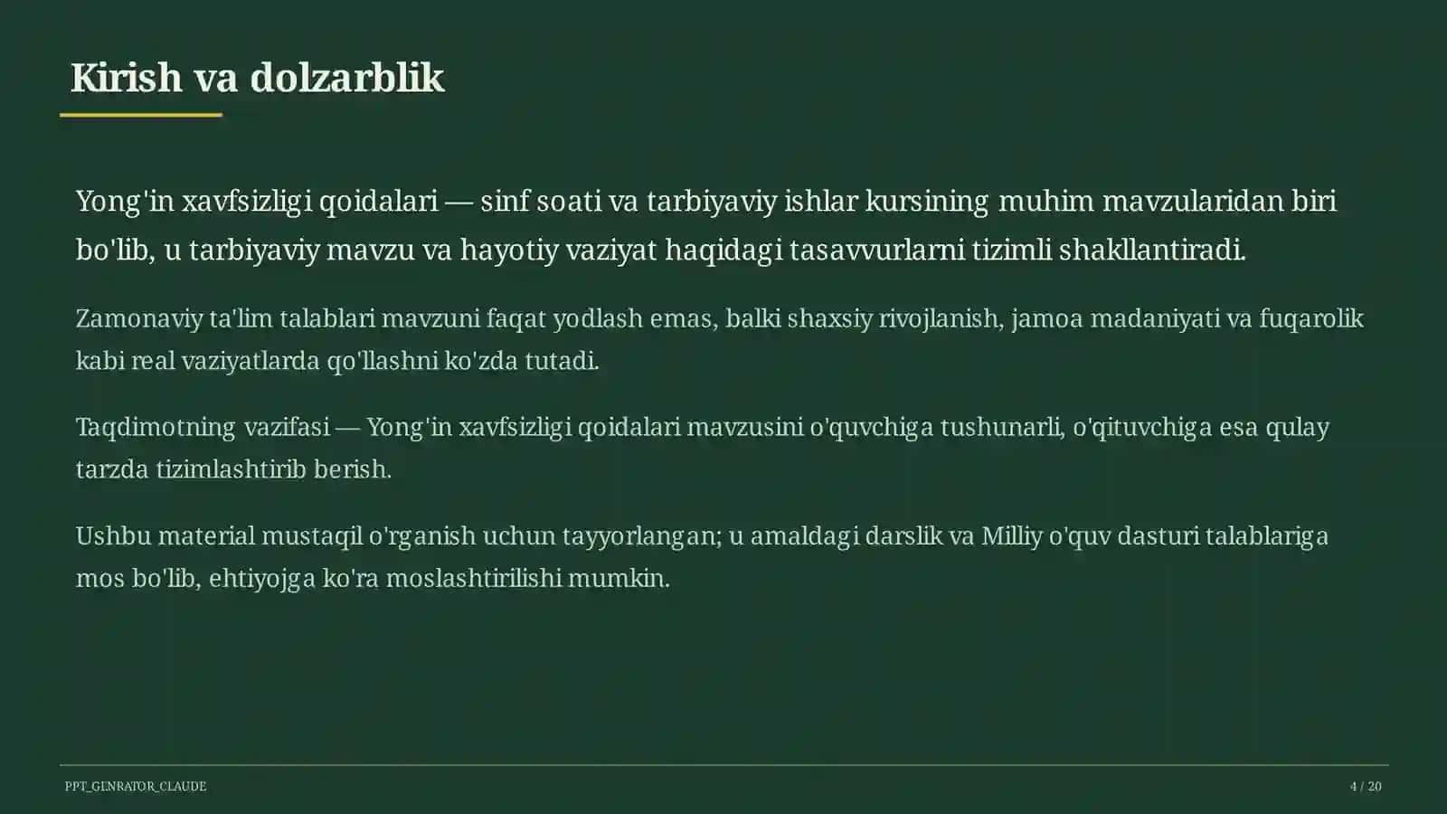 Yong'in xavfsizligi qoidalari 4