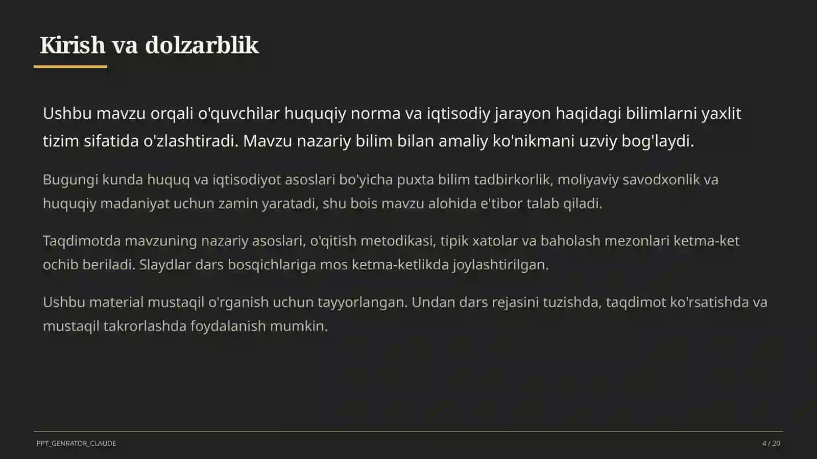 O'zbekiston Respublikasi Konstitutsiyasi: asosiy tamoyillar (9-sinf) 4