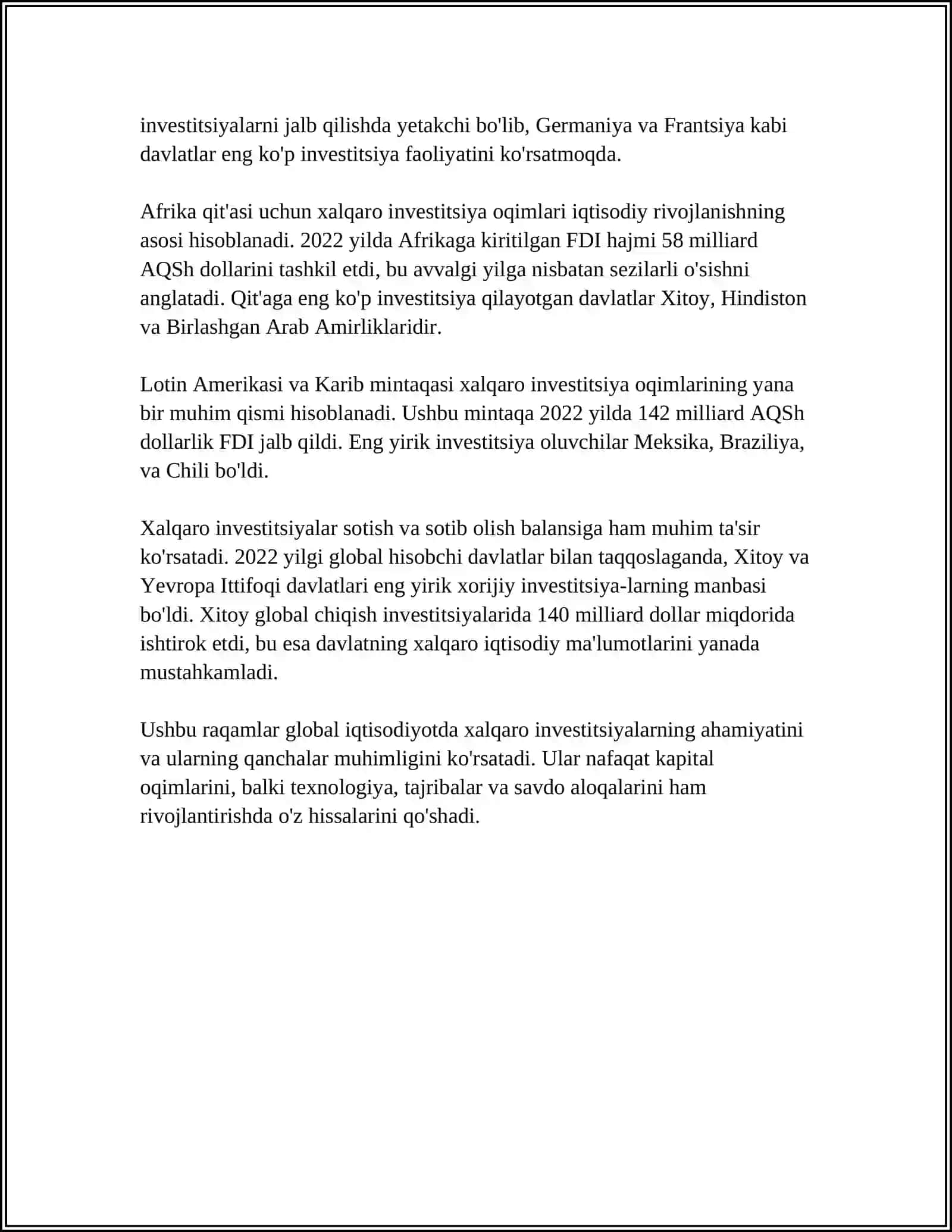 Xalqaro investitsiya oqimlari 4