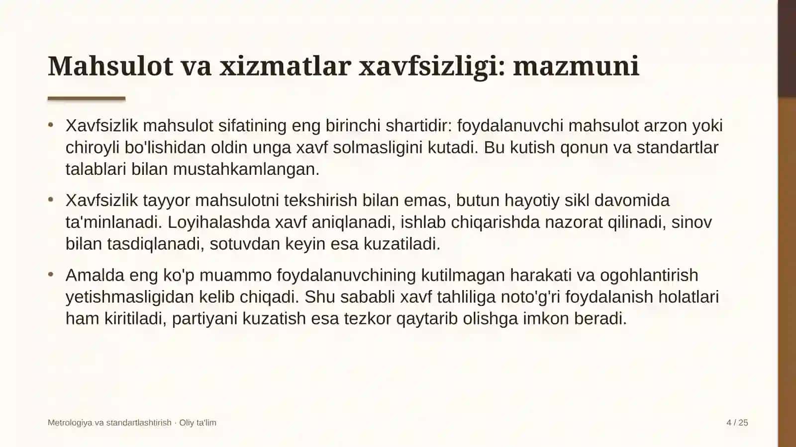 Ehtiyot qismlar do'konlarida mahsulot va xizmatlar xavfsizligini ta'minlash 4