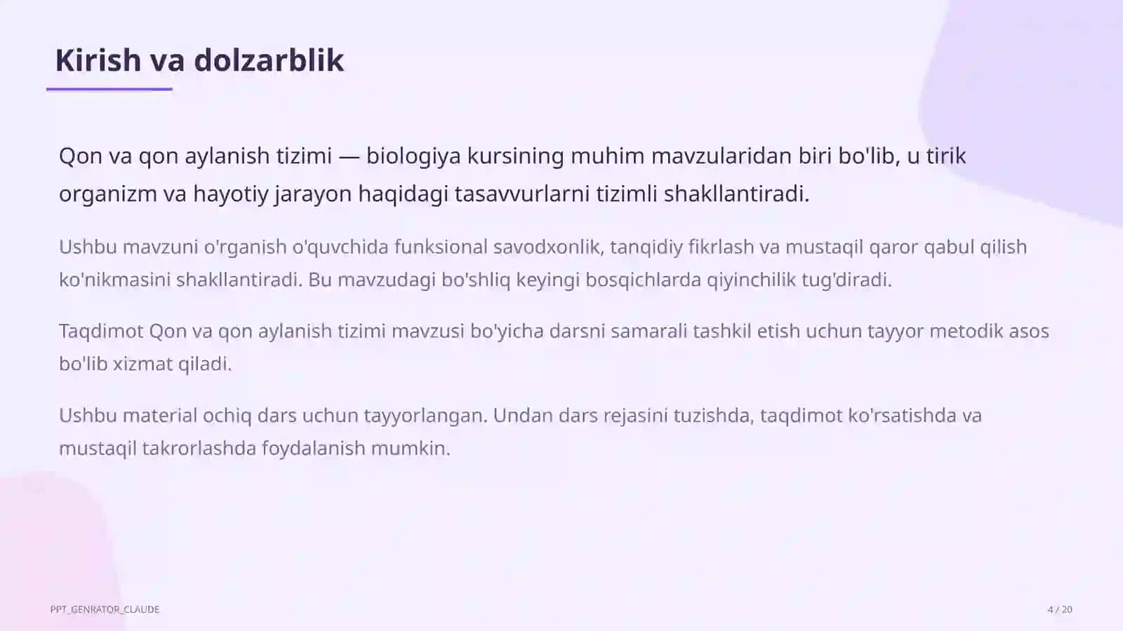 Qon va qon aylanish tizimi (8-sinf) 4
