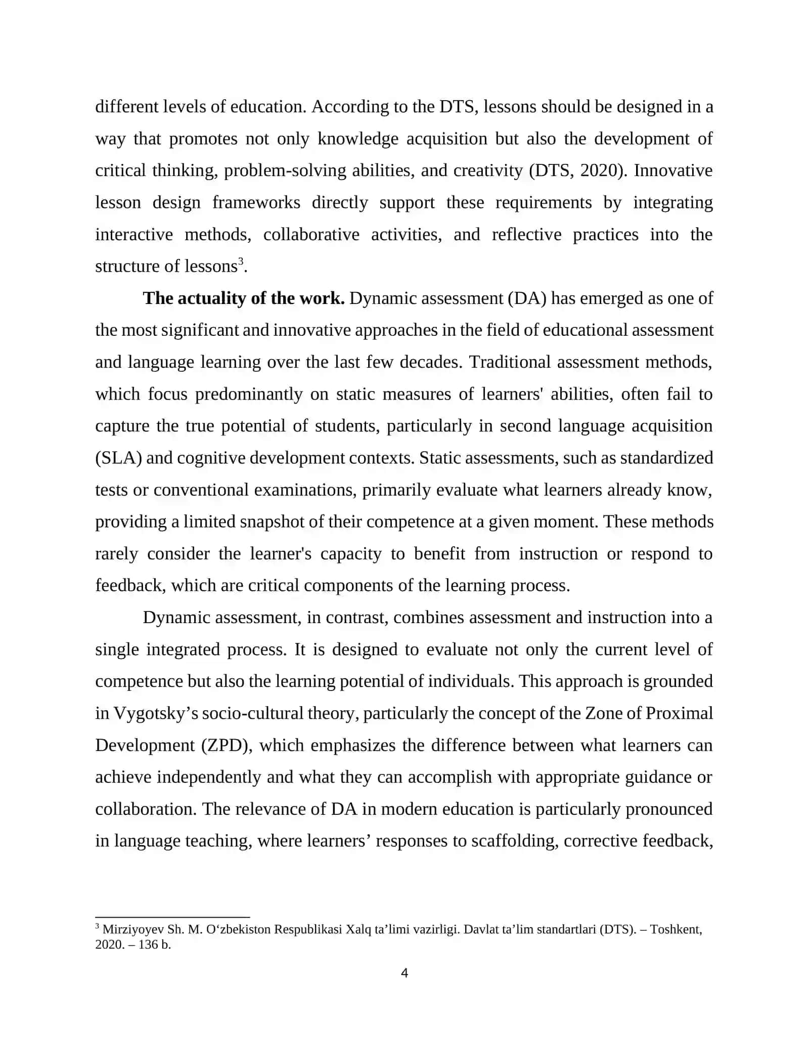 DYNAMIC ASSESSMENT IN ENGLISH LANGUAGE LEARNING 4