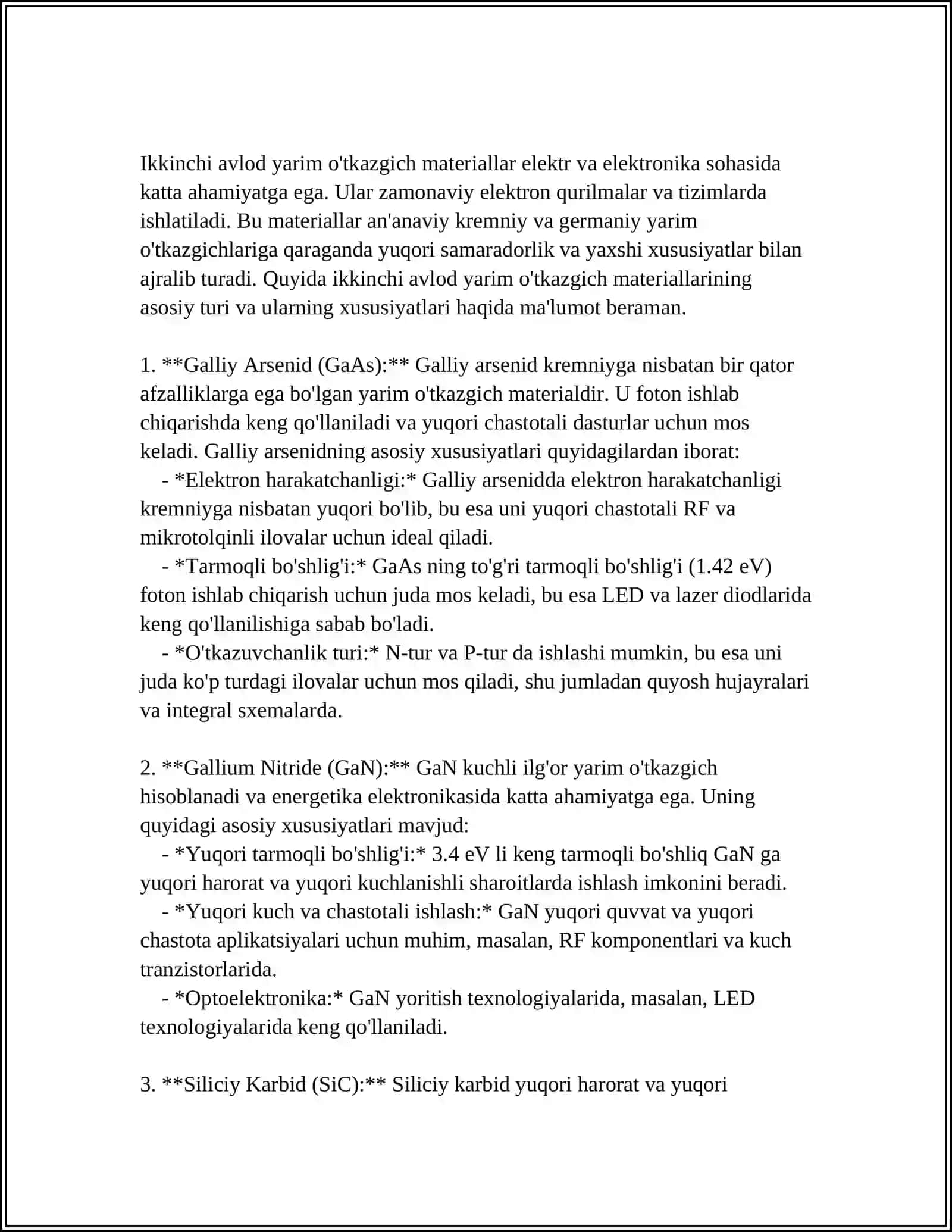 ELEKTROTEXNIK MATERIALLARNING TURLARI VA QO‘LLANISHI 4