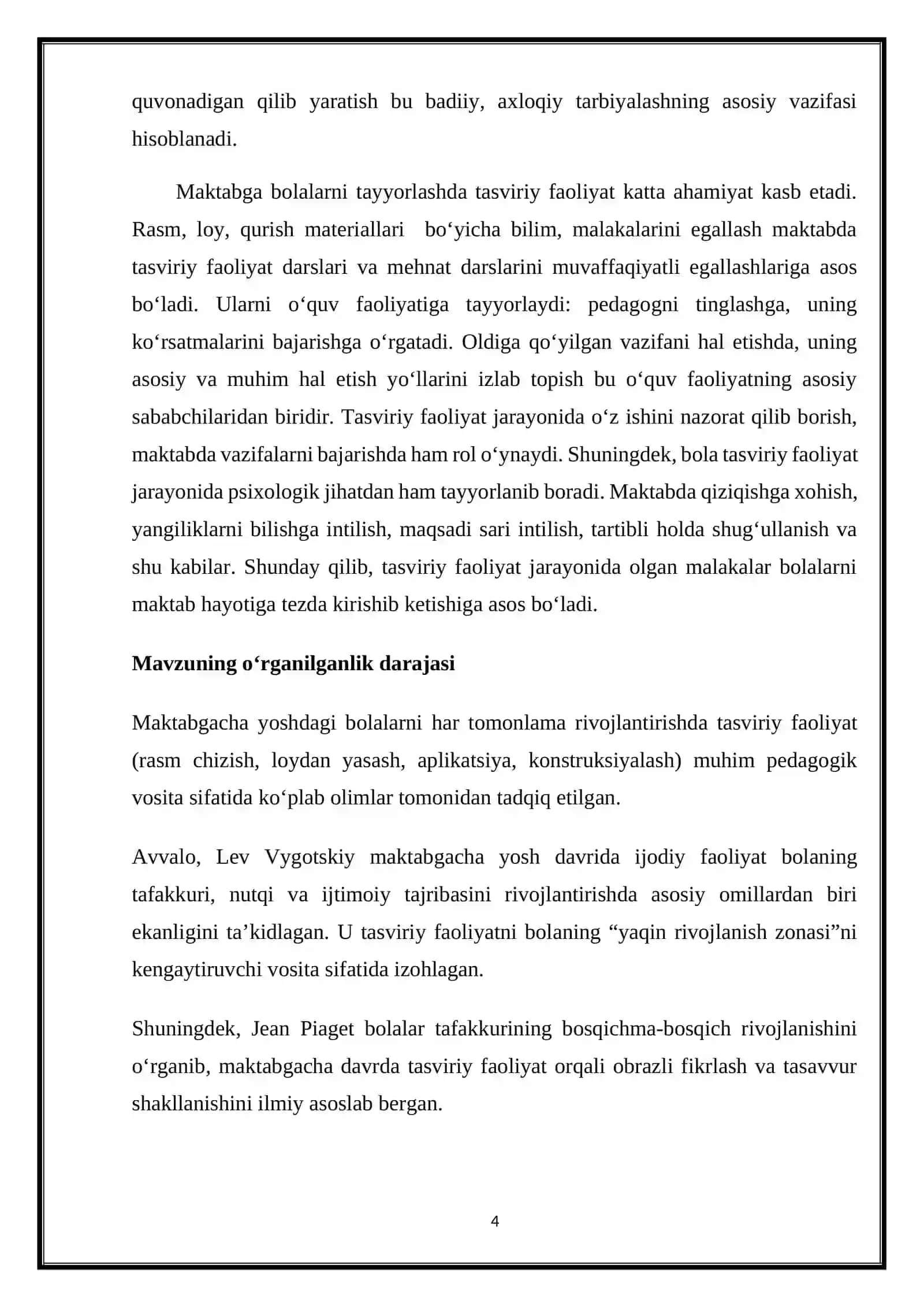 MAKTABGACHA YOSHDAGI BOLALARNI HAR TOMONLAMA RIVOJLANTIRISHDA TASVIRIY FAOLIYAT 4