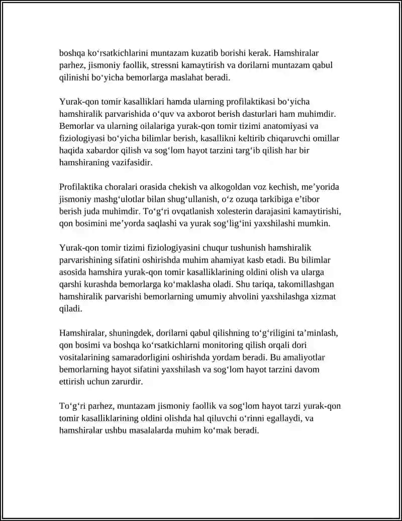 YURAK-QON TOMIR KASALLIKLARIDA HAMSHIRALIK PARVARISHI 4