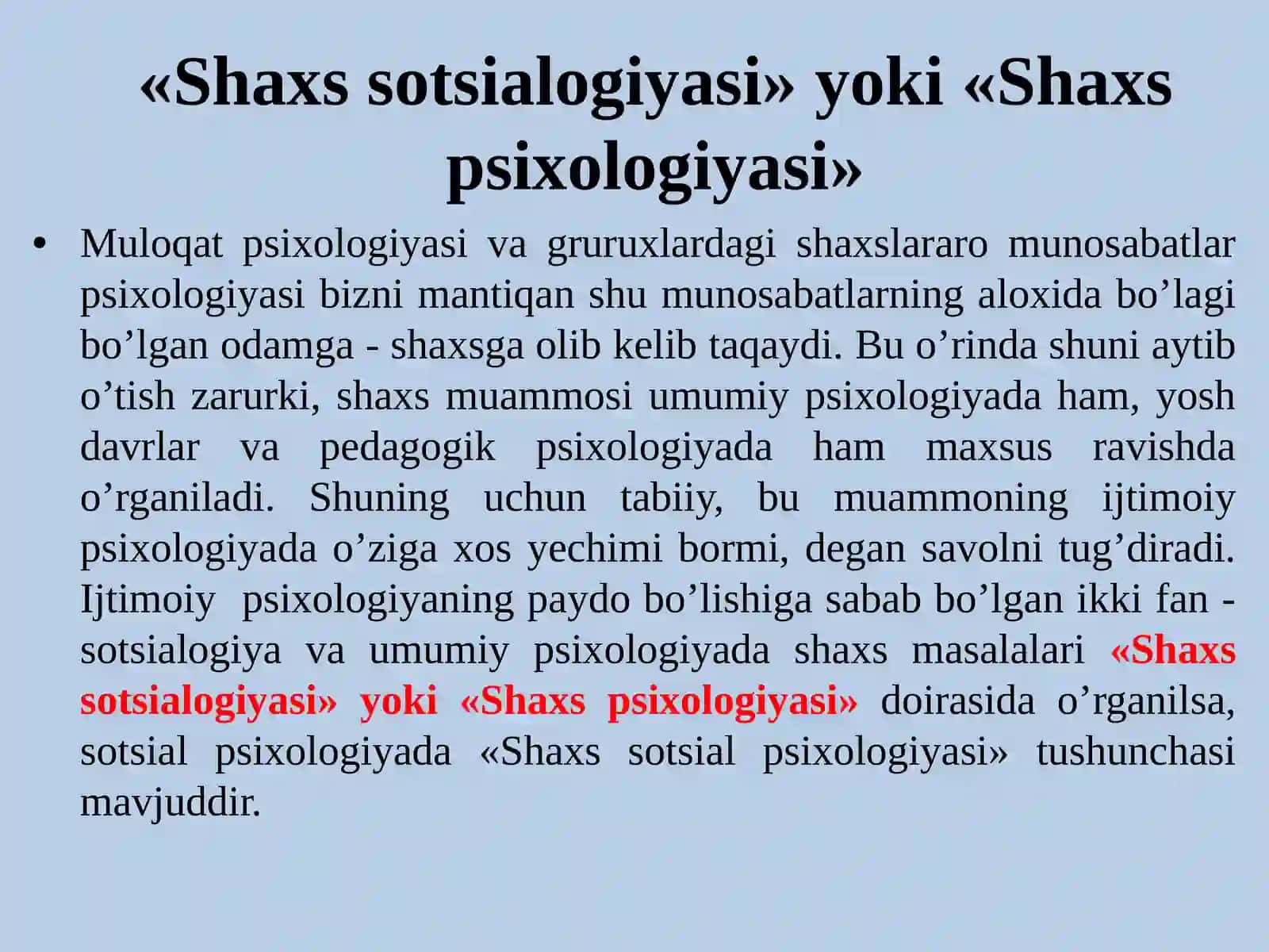 Shaxs Ijtimoiy Psixologiyasi 4