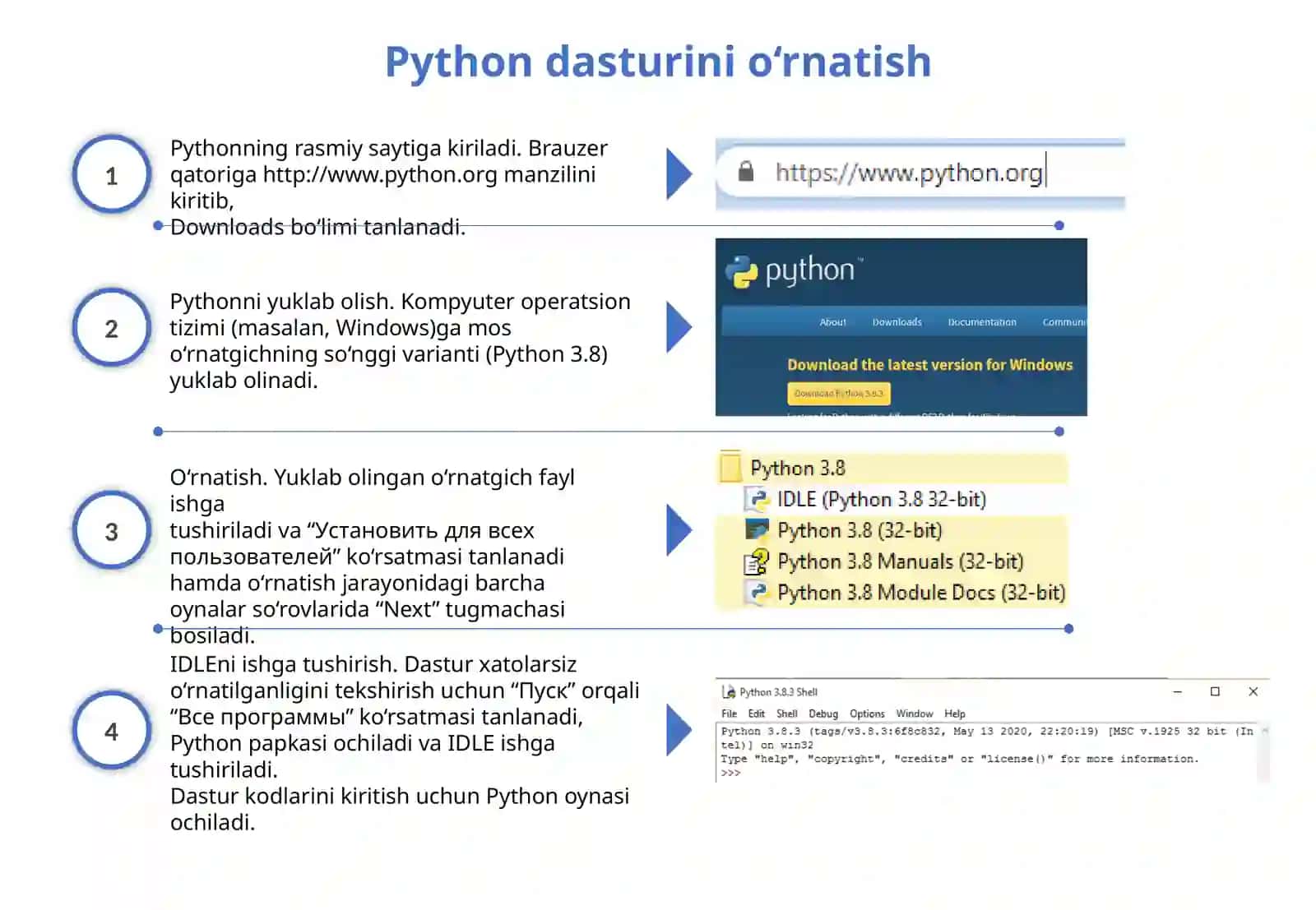 PYTHON DASTURLASH TILINI O‘RNATISH 4