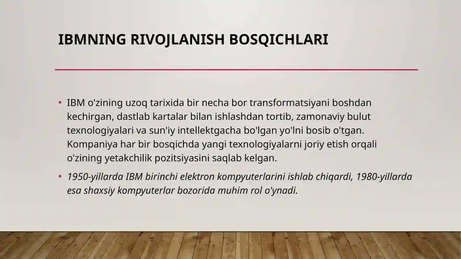 IBM KOMPANIYASI HAQIDA TAQDIMOT 4